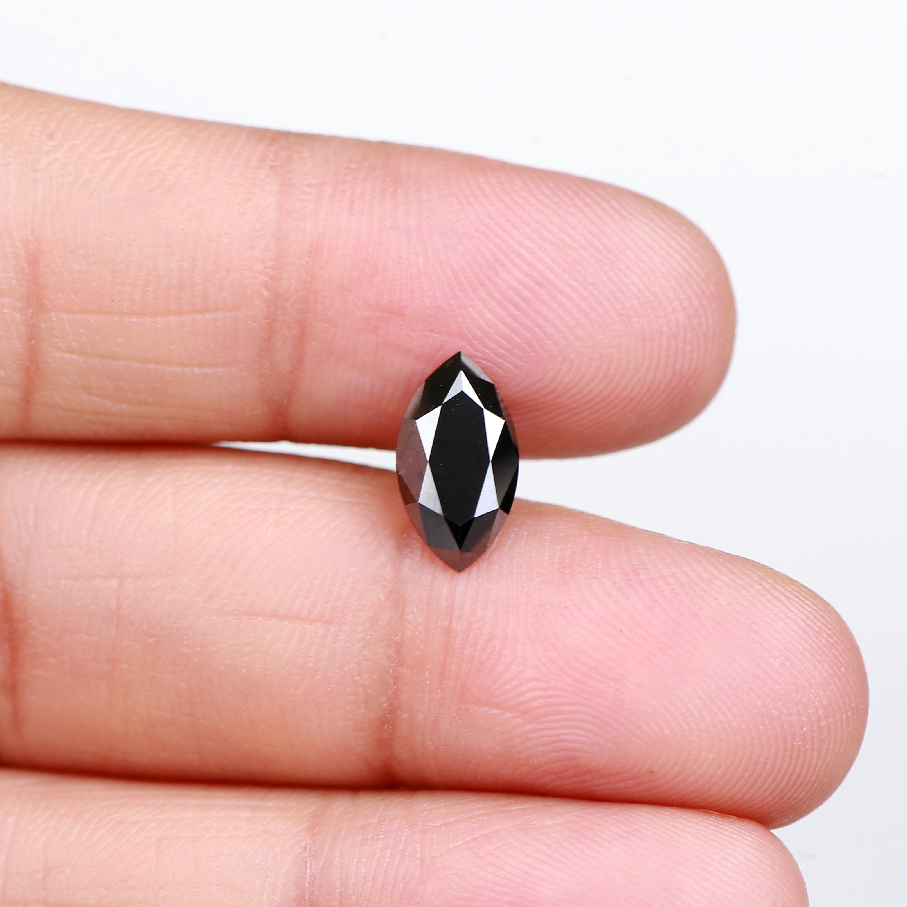 1.82 Carat Natural Marquise Brilliant Cut Black Diamond 10.89 MM