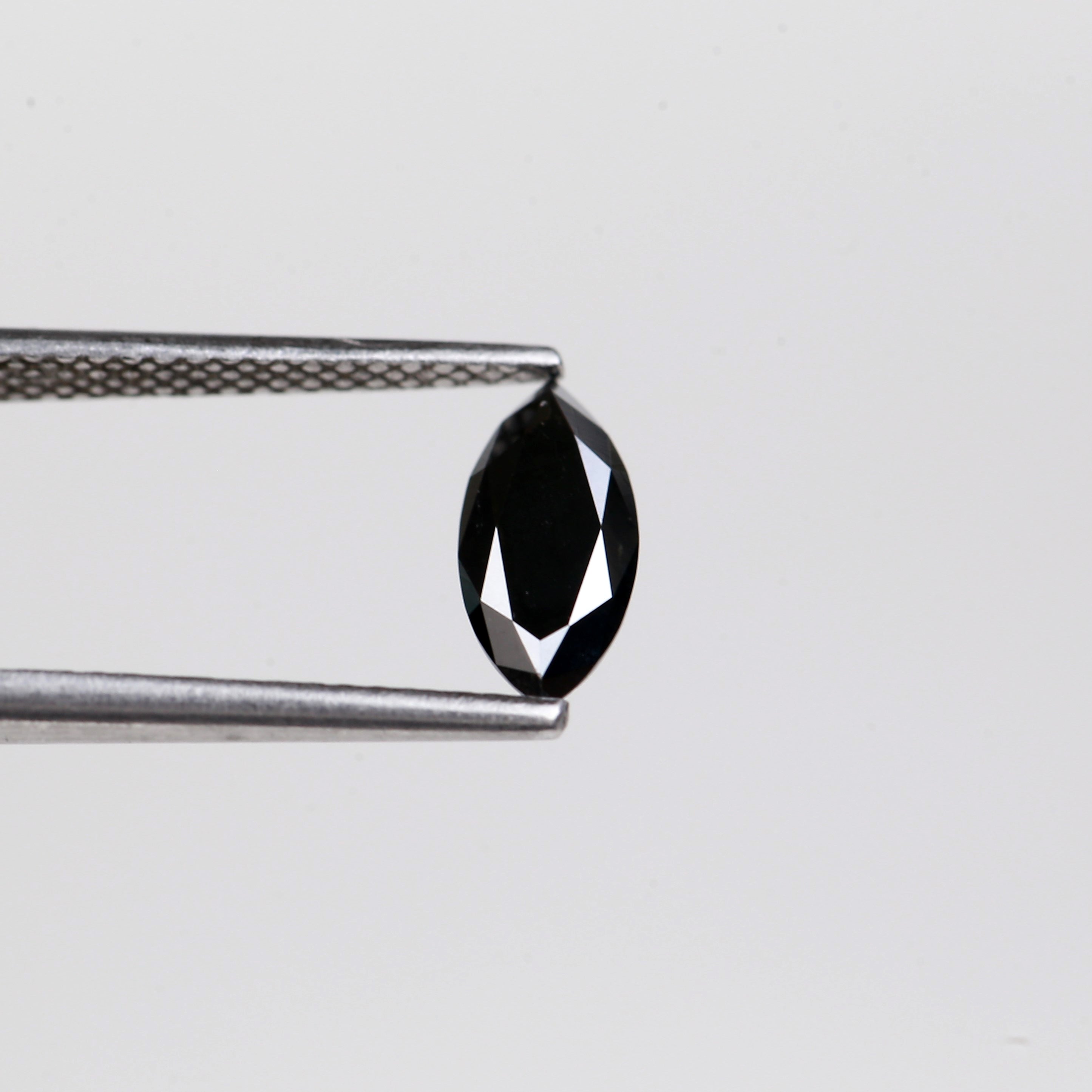 0.71 Carat Natural Marquise Cut Black Diamond For Engagement Ring