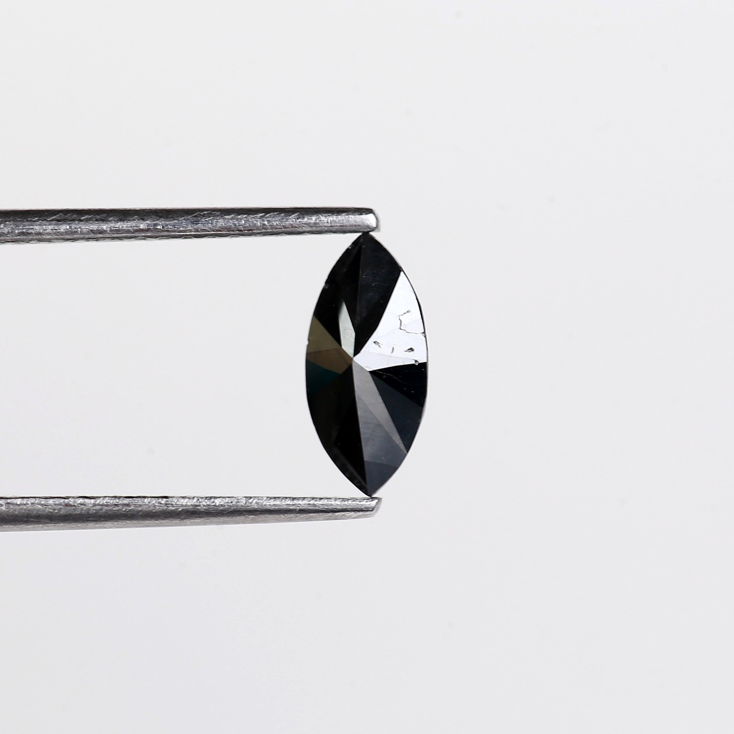 0.57 Carat Natural Marquise Cut Black Diamond For Engagement Ring