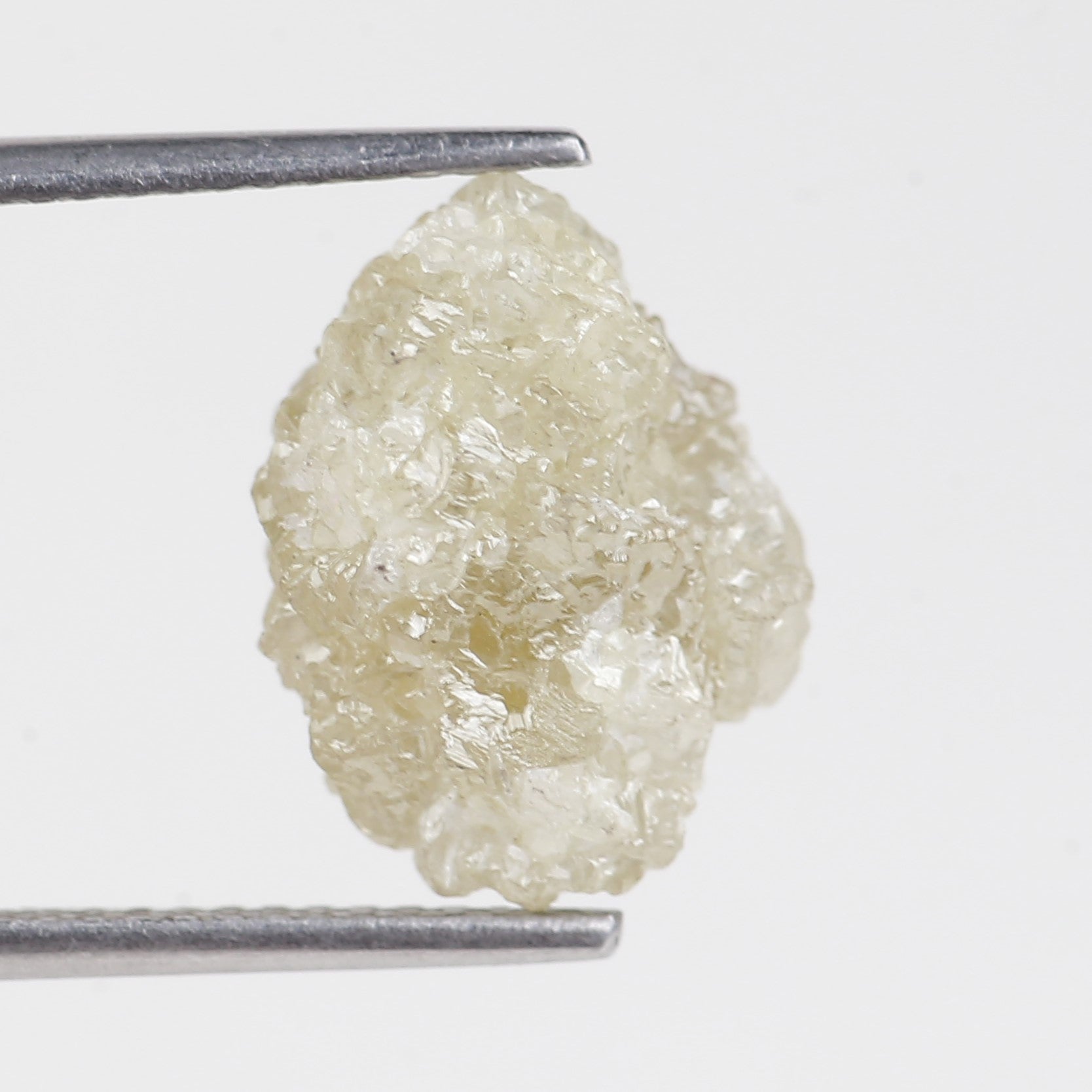 7.10 Carat Natural Rough Raw Yellowish White Diamond 12.92 MM