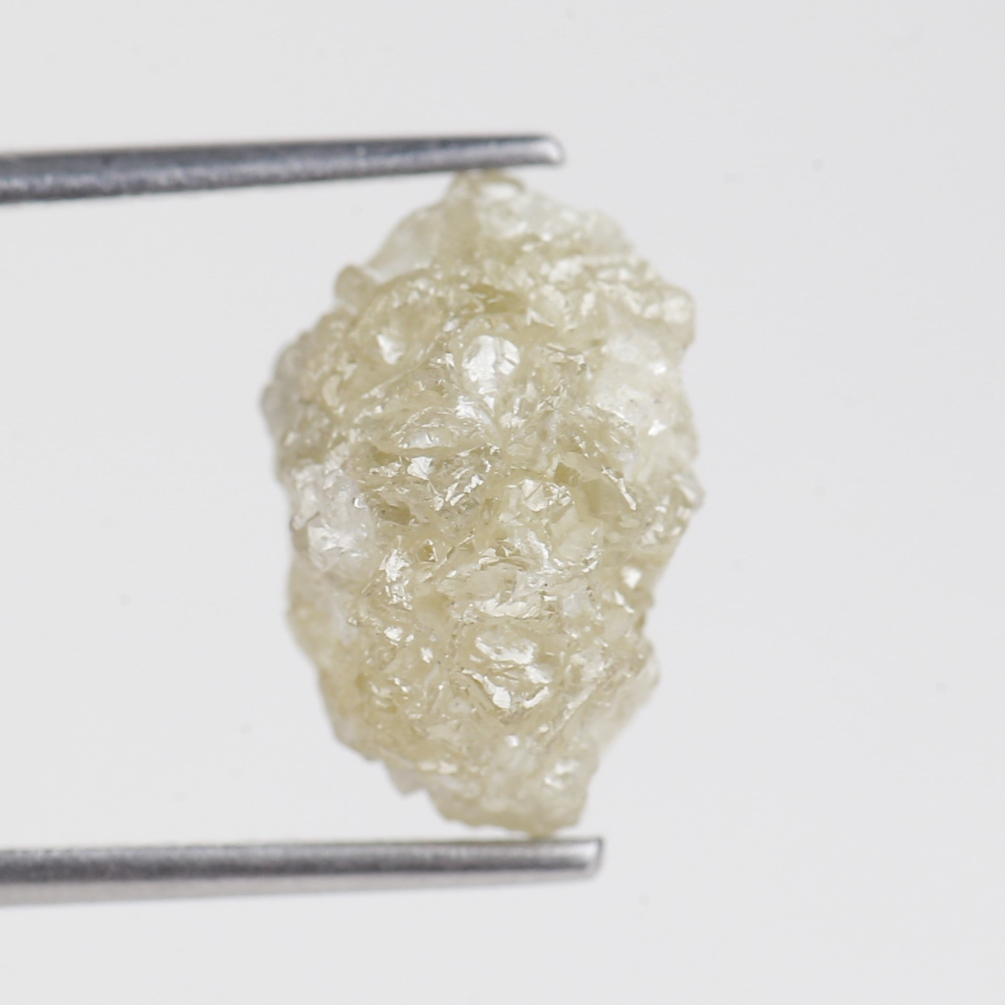 7.10 Carat Natural Rough Raw Yellowish White Diamond 12.92 MM