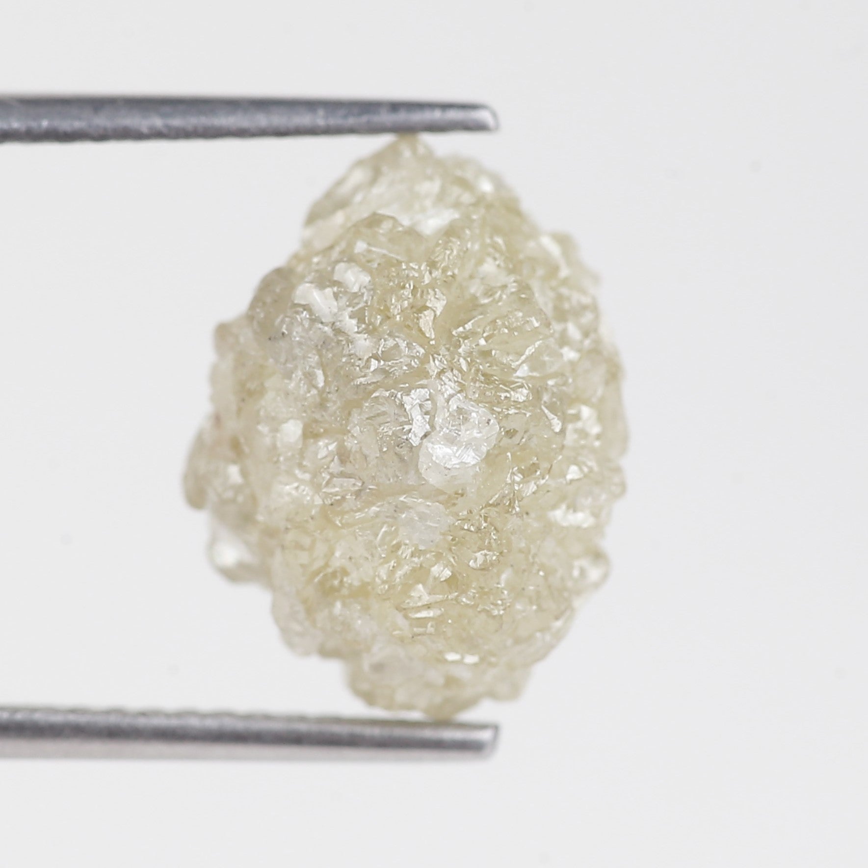 7.10 Carat Natural Rough Raw Yellowish White Diamond 12.92 MM