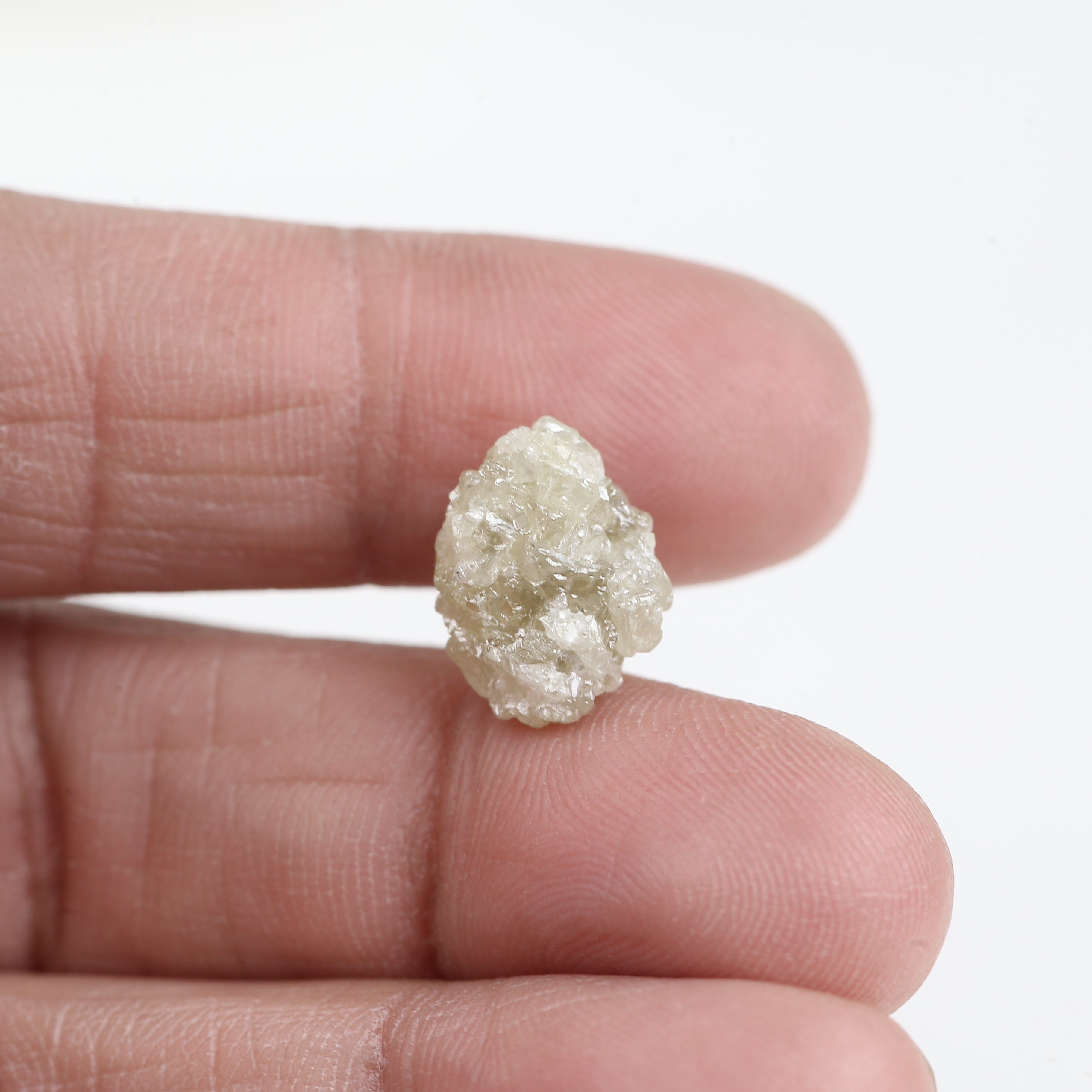7.10 Carat Natural Rough Raw Yellowish White Diamond 12.92 MM