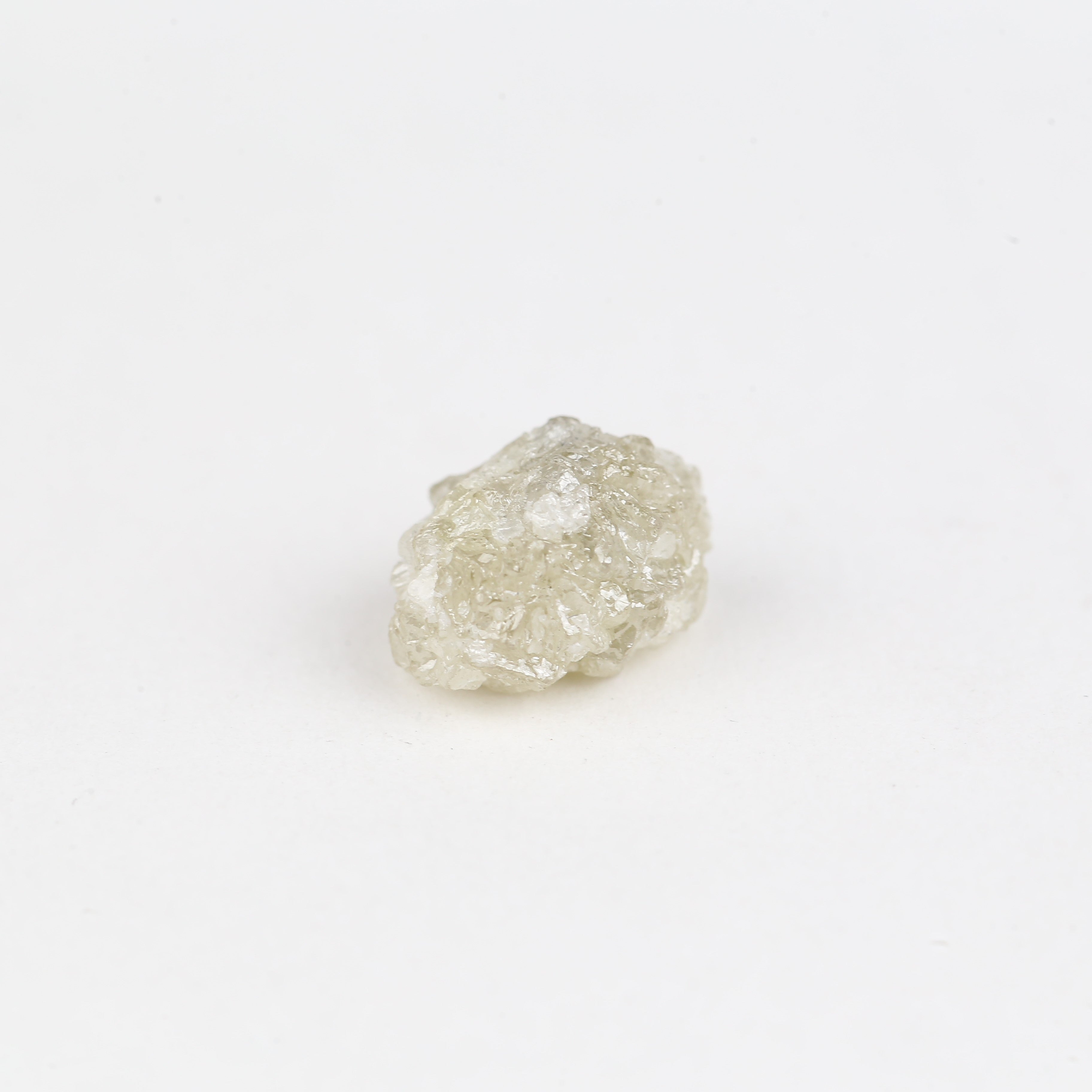 7.10 Carat Natural Rough Raw Yellowish White Diamond 12.92 MM