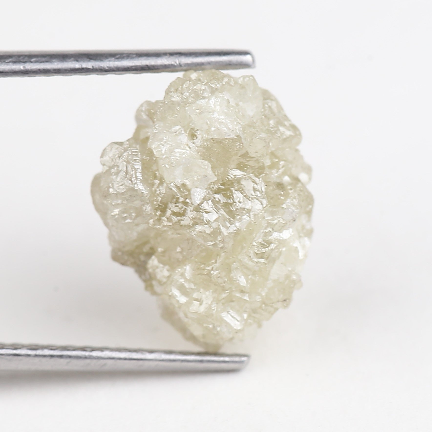 7.10 Carat Natural Rough Raw Yellowish White Diamond 12.92 MM