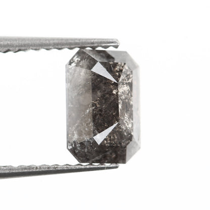 salt and pepper diamond emerald cut