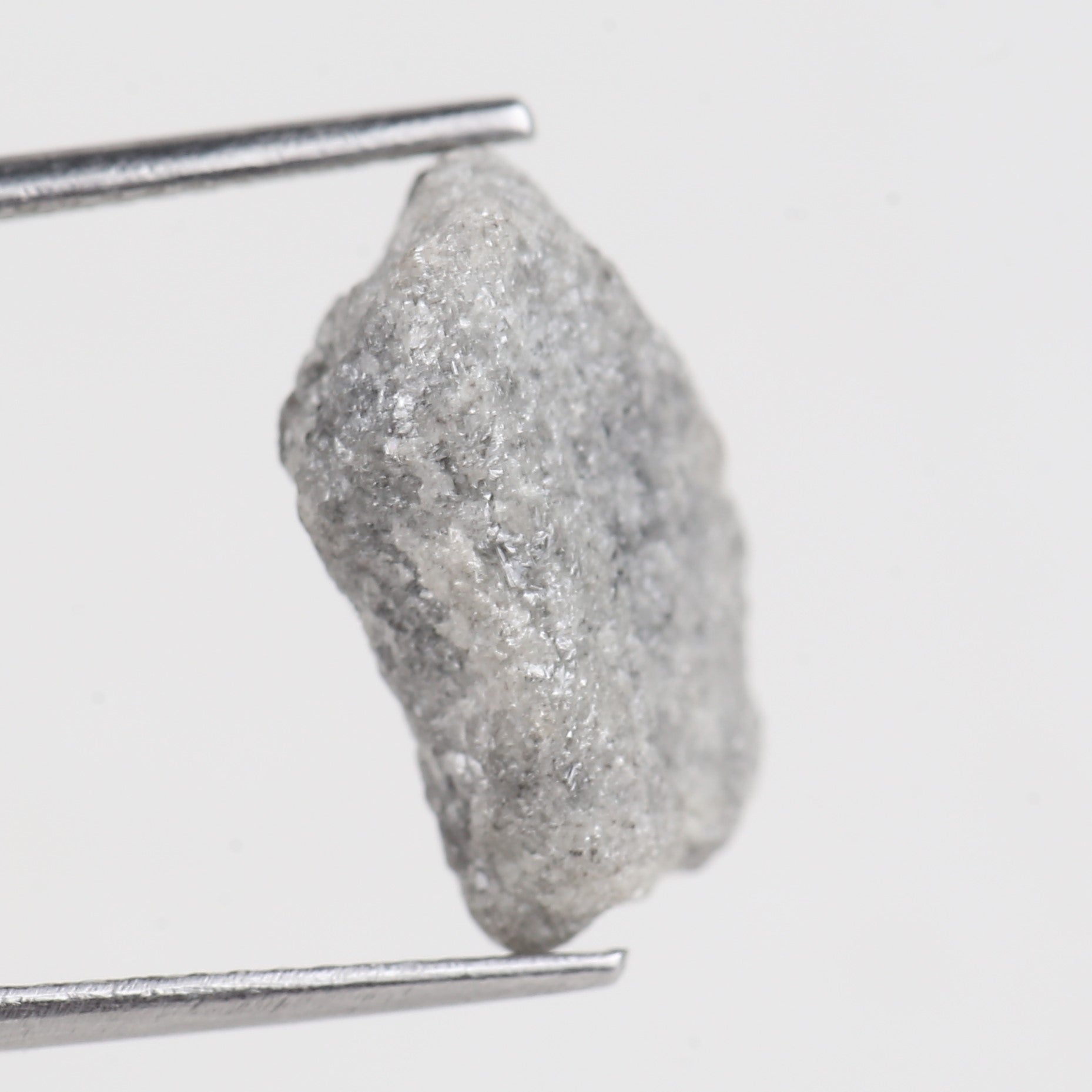 7.25 Carat Natural Raw Gray Diamond 14.72 MM