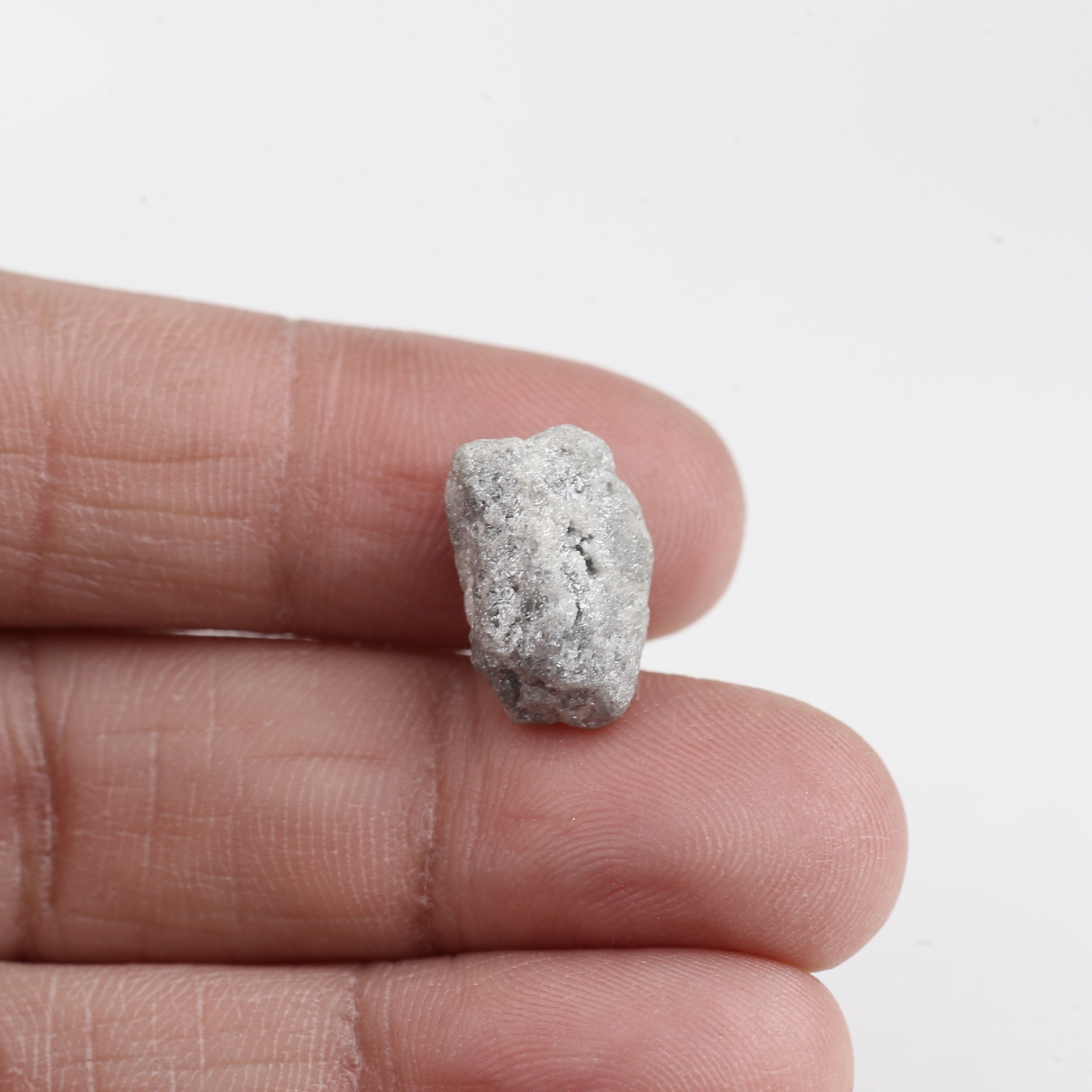 7.25 Carat Natural Raw Gray Diamond 14.72 MM