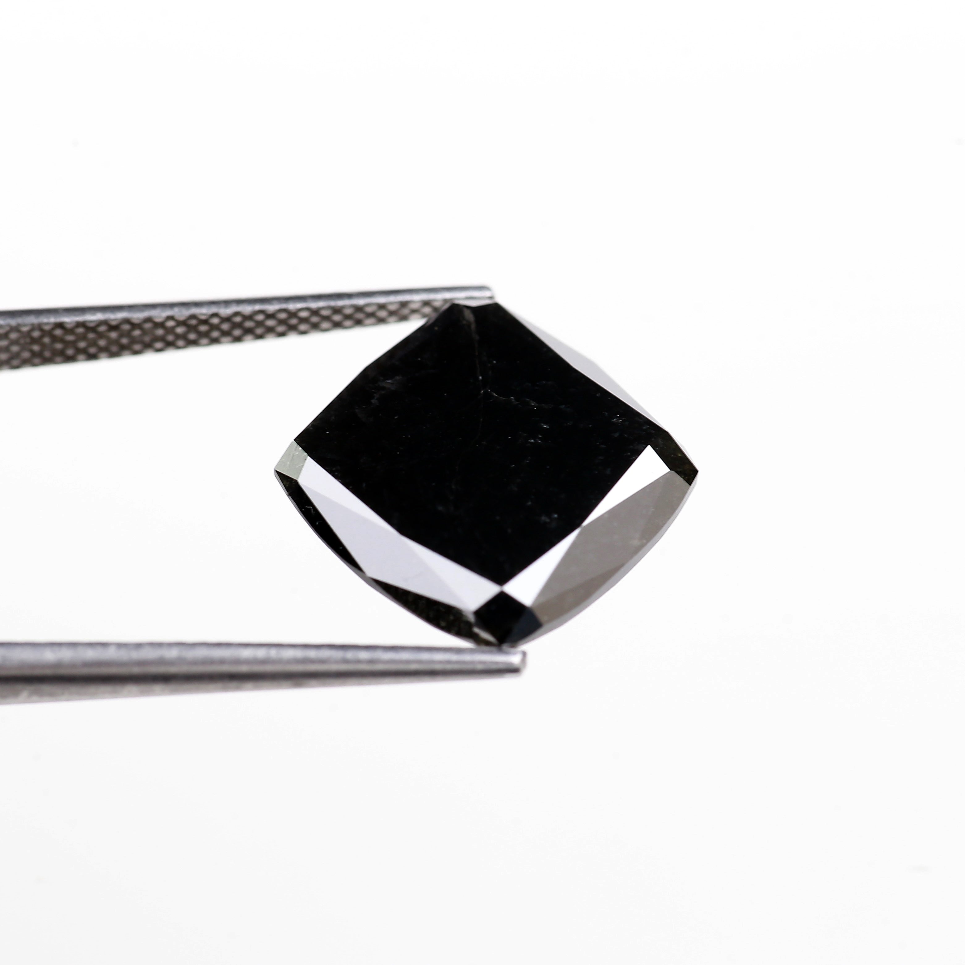 8 Carat Cushion Cut Black Diamond Natural Loose 12.40 MM