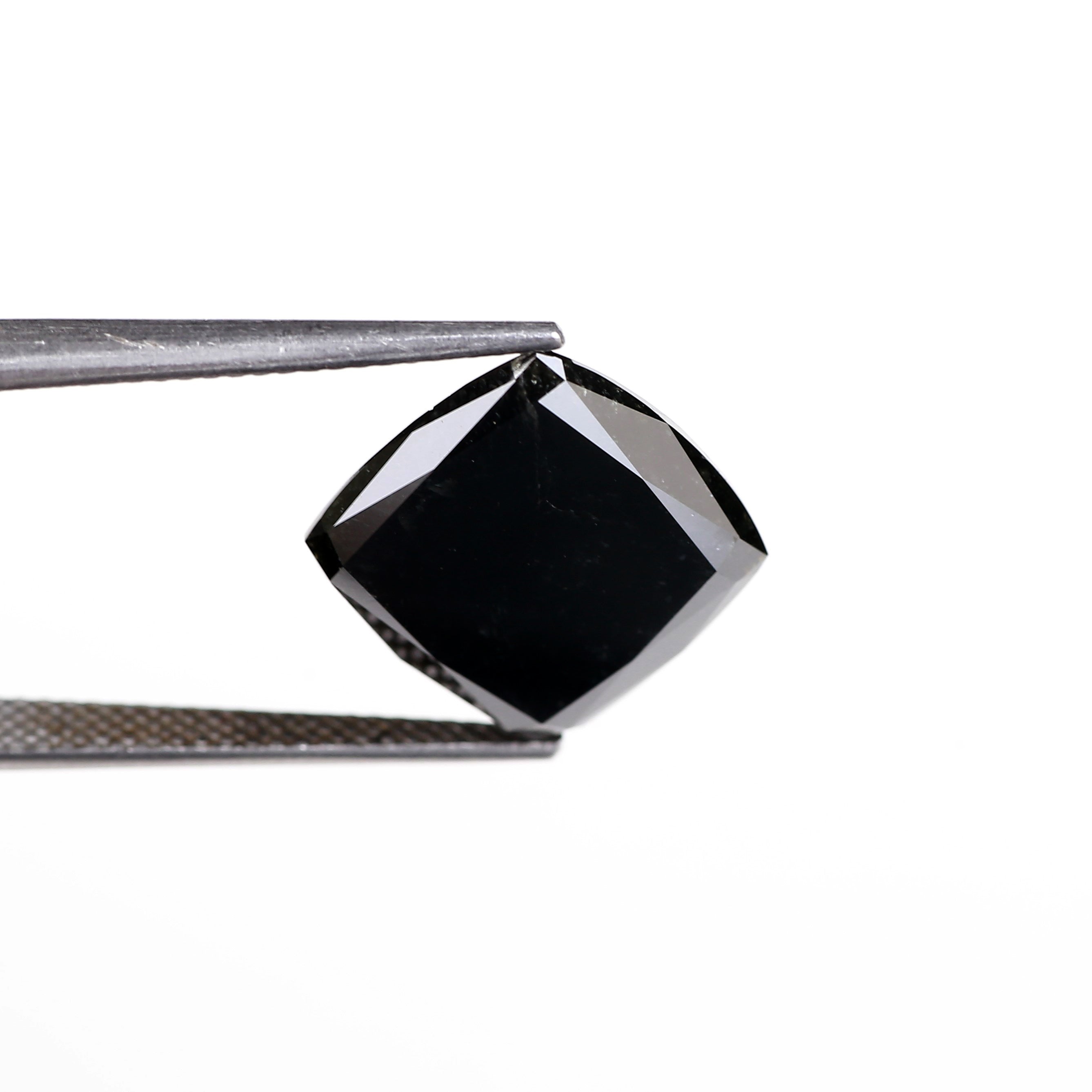 8 Carat Cushion Cut Black Diamond Natural Loose 12.40 MM