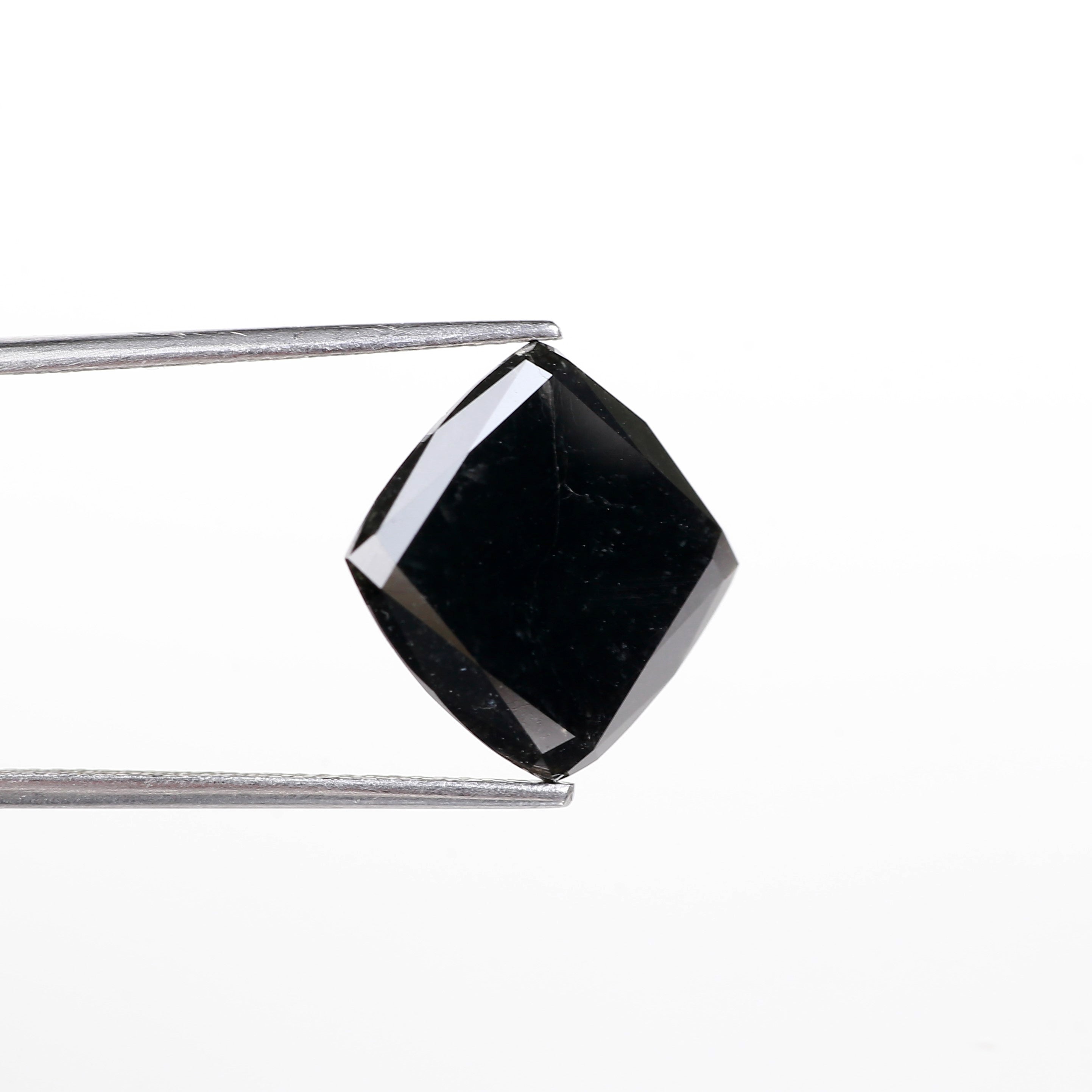 8 Carat Cushion Cut Black Diamond Natural Loose 12.40 MM