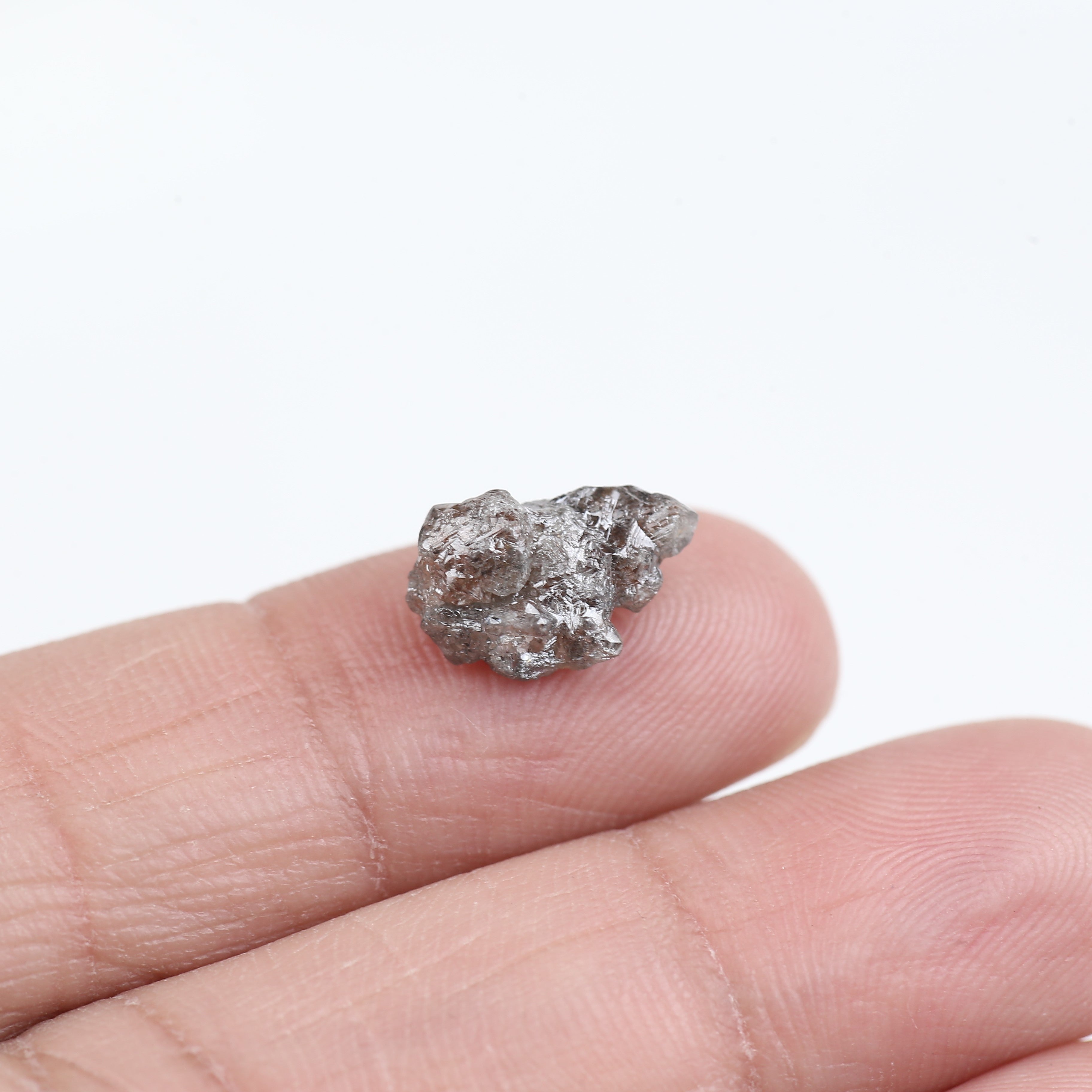3.02 Carat Natural Uncut Raw Brown Diamond 12.25 MM