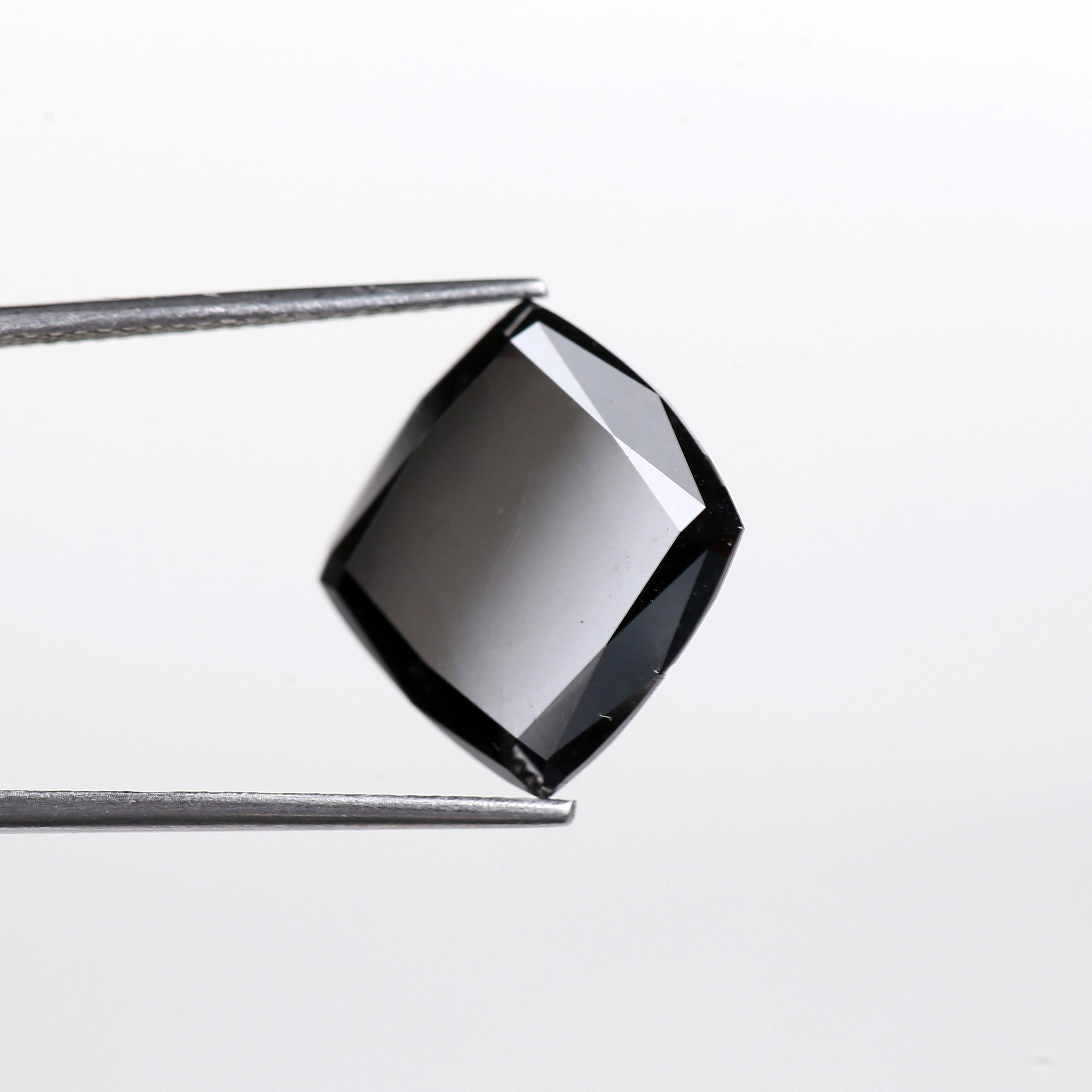 7 Carat Cushion Cut Diamond Natural Black Loose 13.40 MM