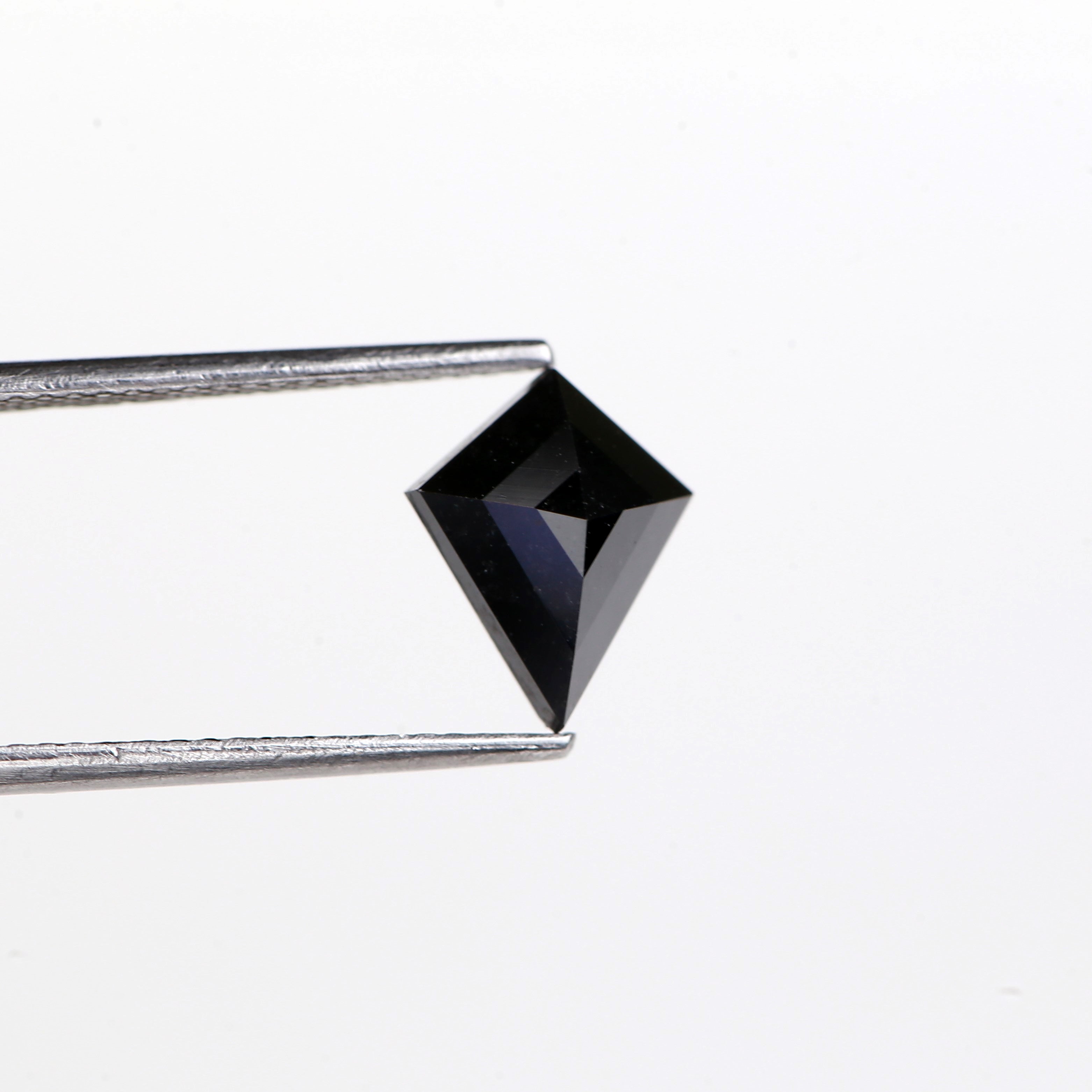 1.51 carat kite shaped natural black diamond for engagement ring