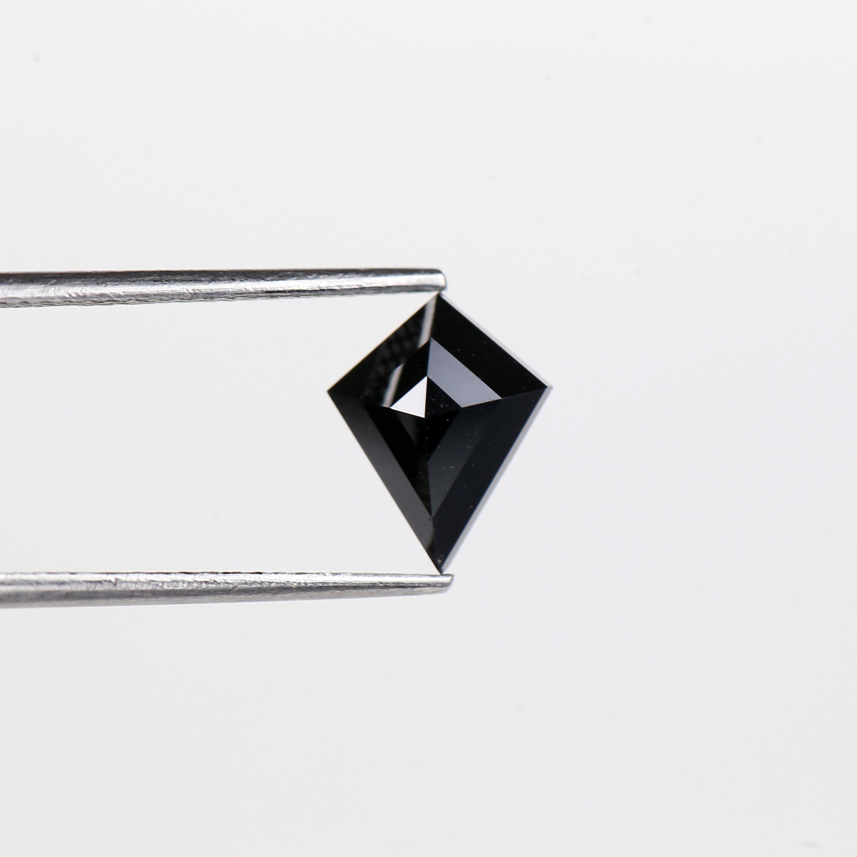 1.51 carat kite shaped natural black diamond for engagement ring