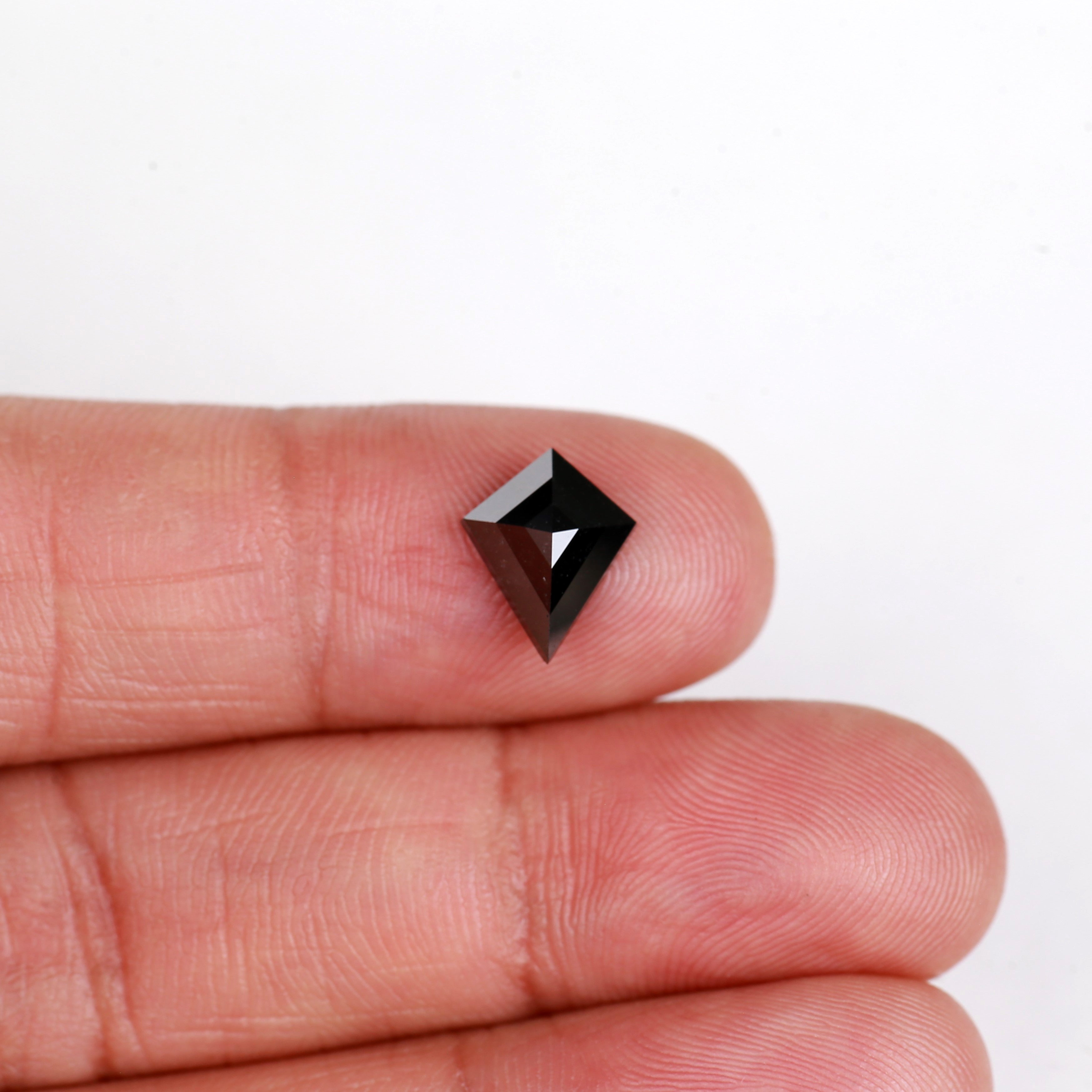 1.51 carat kite shaped natural black diamond for engagement ring