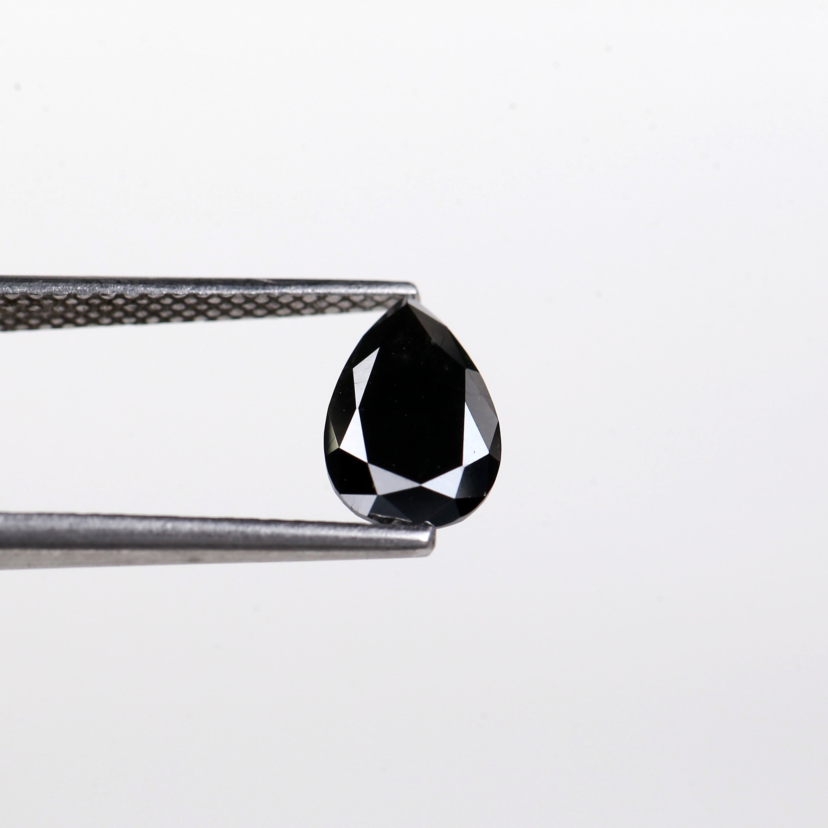 Natural 1 Ct Pear Black Diamond 8.8 MM