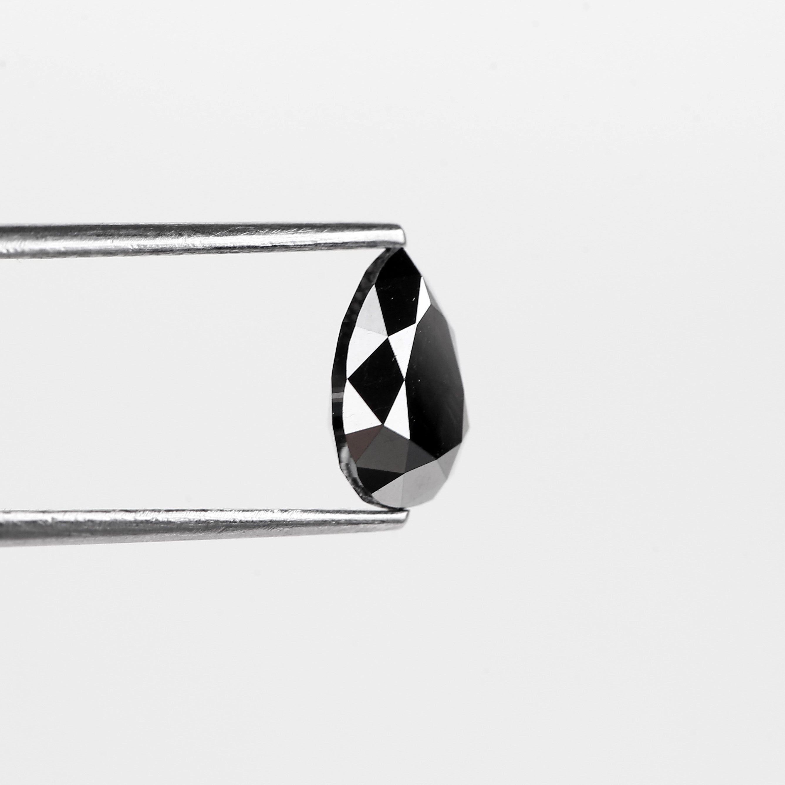 1.72 Carat Pear Cut Fancy Black Natural Loose Diamond 8.8 MM