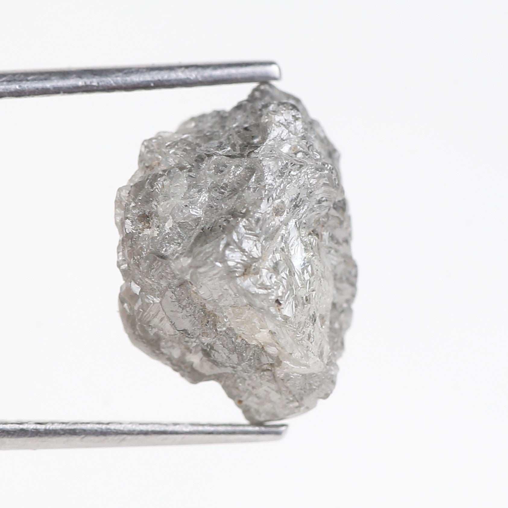 9.19 Carat Natural Gray Crystal Rough Diamond 13.54 MM