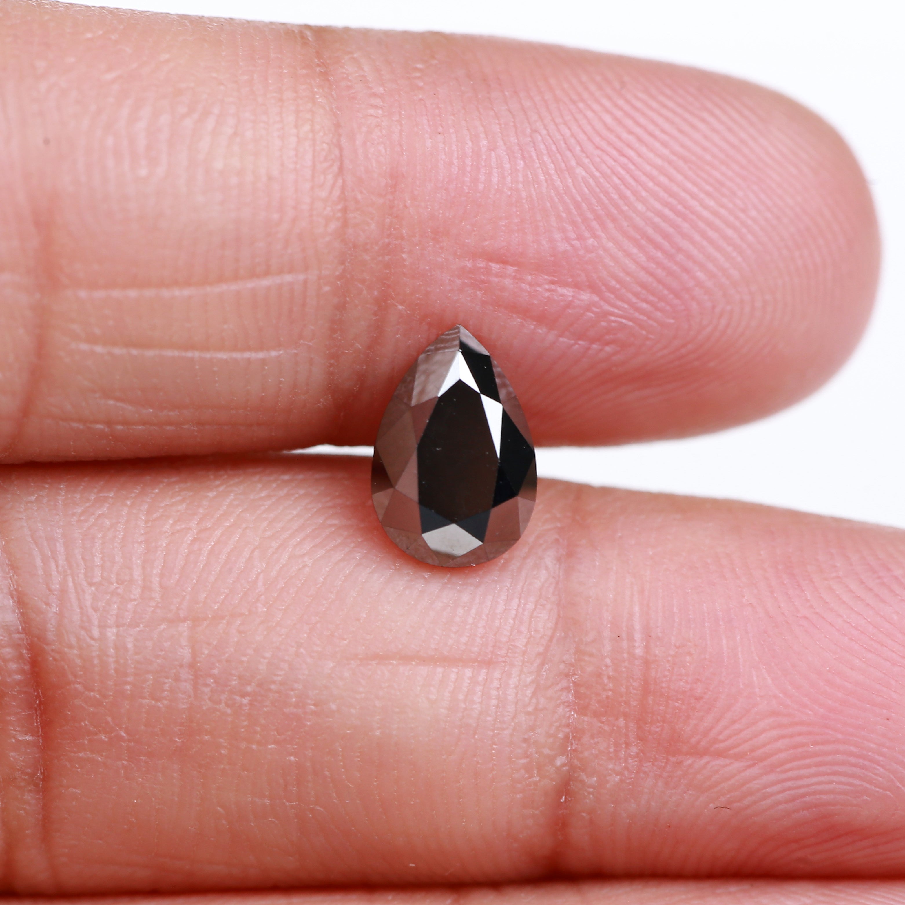1.72 Carat Pear Cut Fancy Black Natural Loose Diamond 8.8 MM