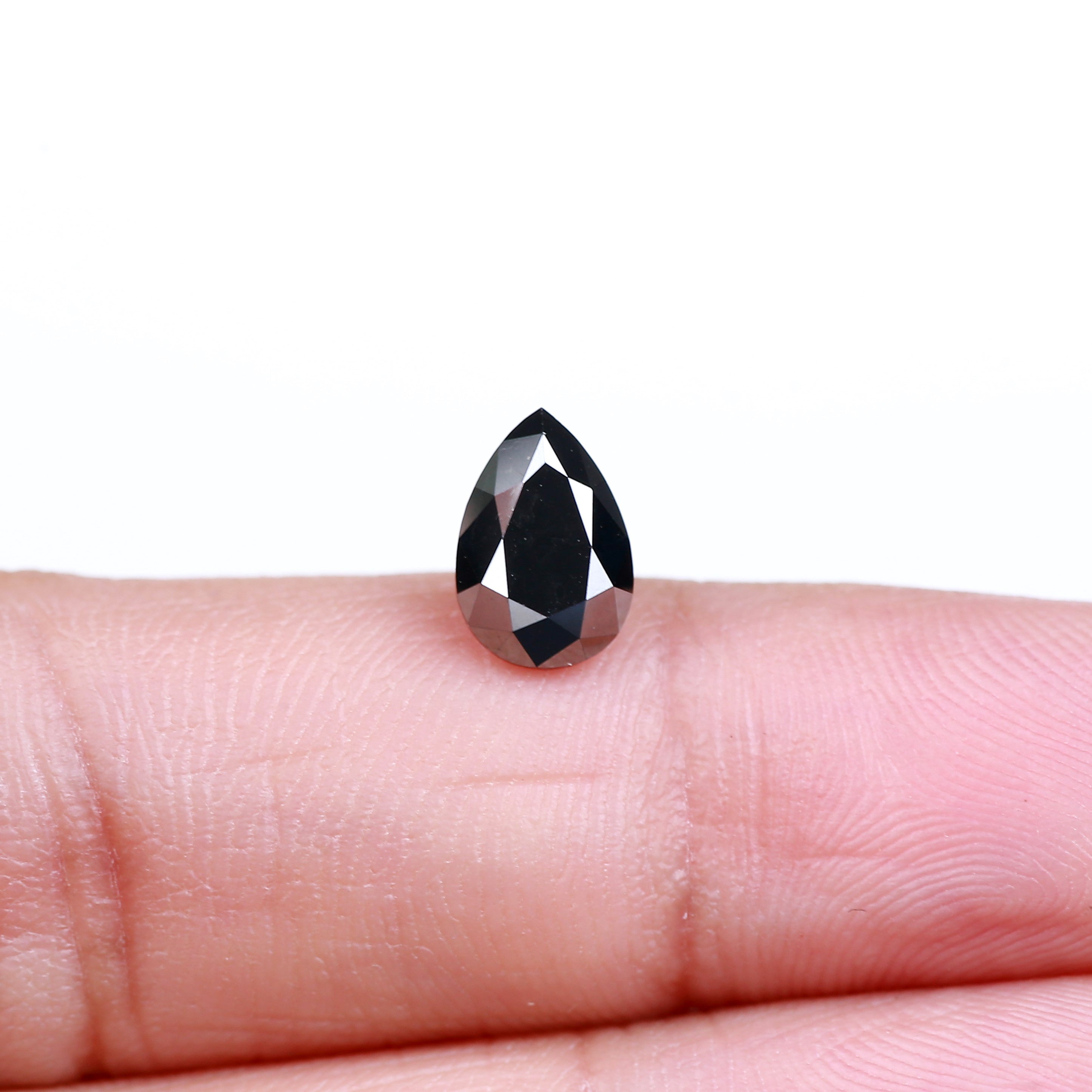 1.72 Carat Pear Cut Fancy Black Natural Loose Diamond 8.8 MM
