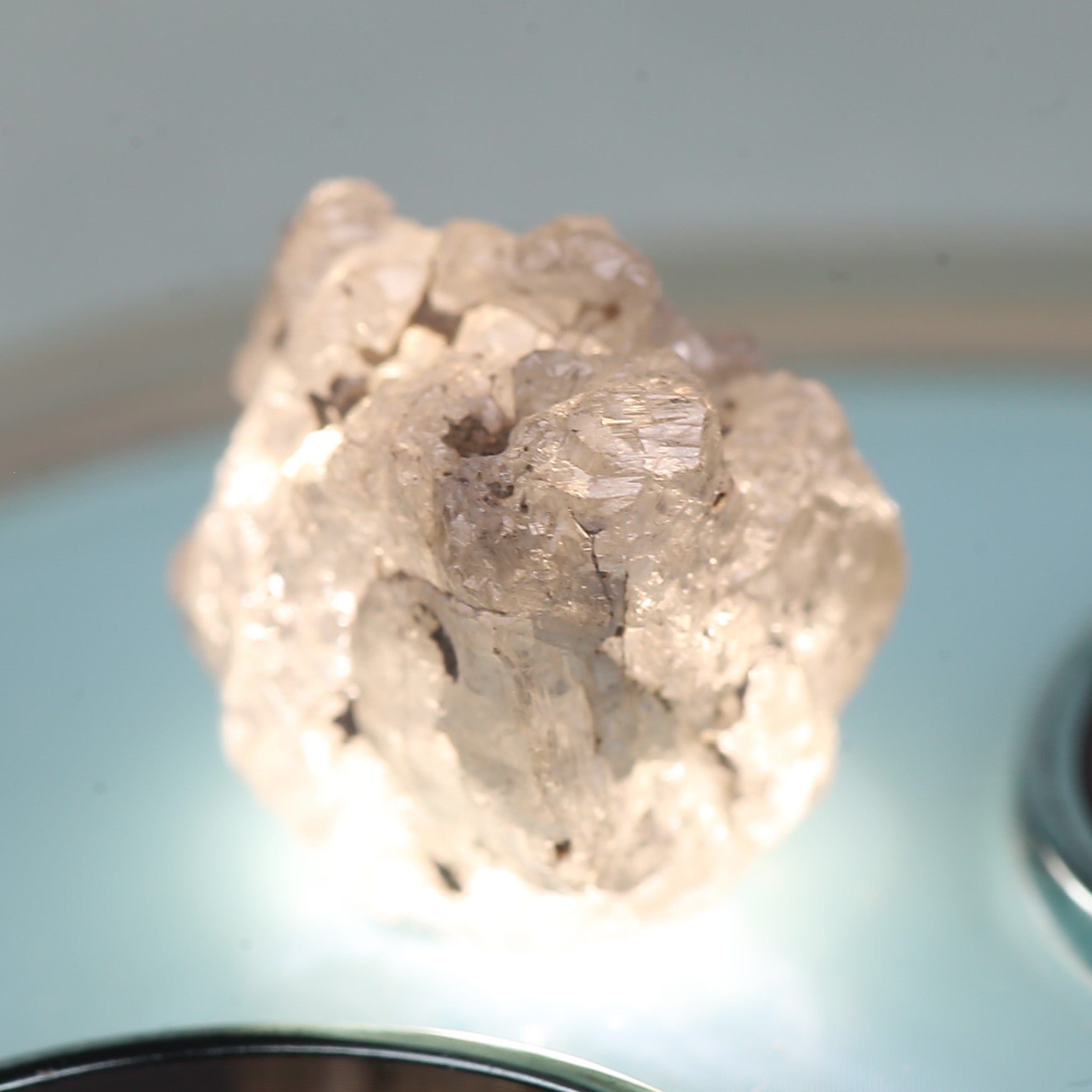 9.19 Carat Natural Gray Crystal Rough Diamond 13.54 MM