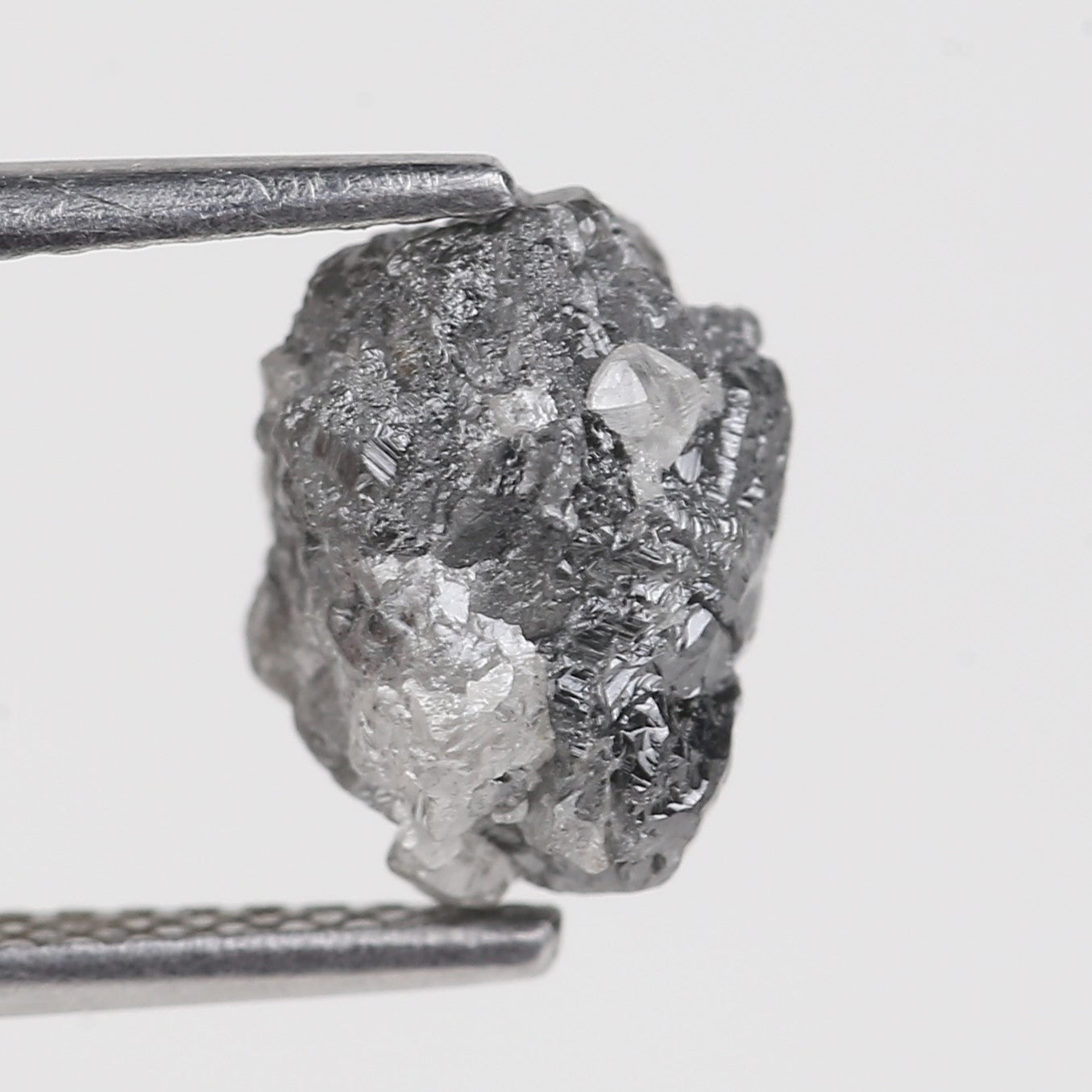 2.98 Carat Natural Gray Black Rough Diamond 9.22 MM