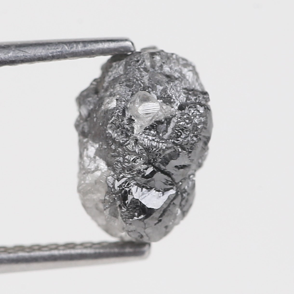 2.98 Carat Natural Gray Black Rough Diamond 9.22 MM