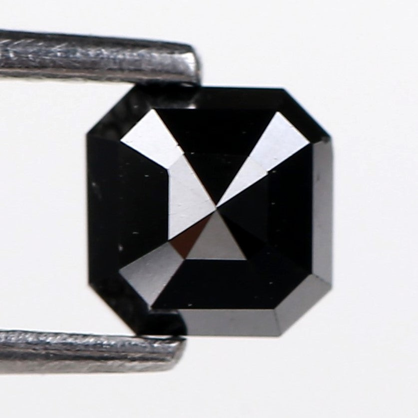 Natural Earth Mine Gorgeous 1 Ct Asscher Black Diamond 6 MM
