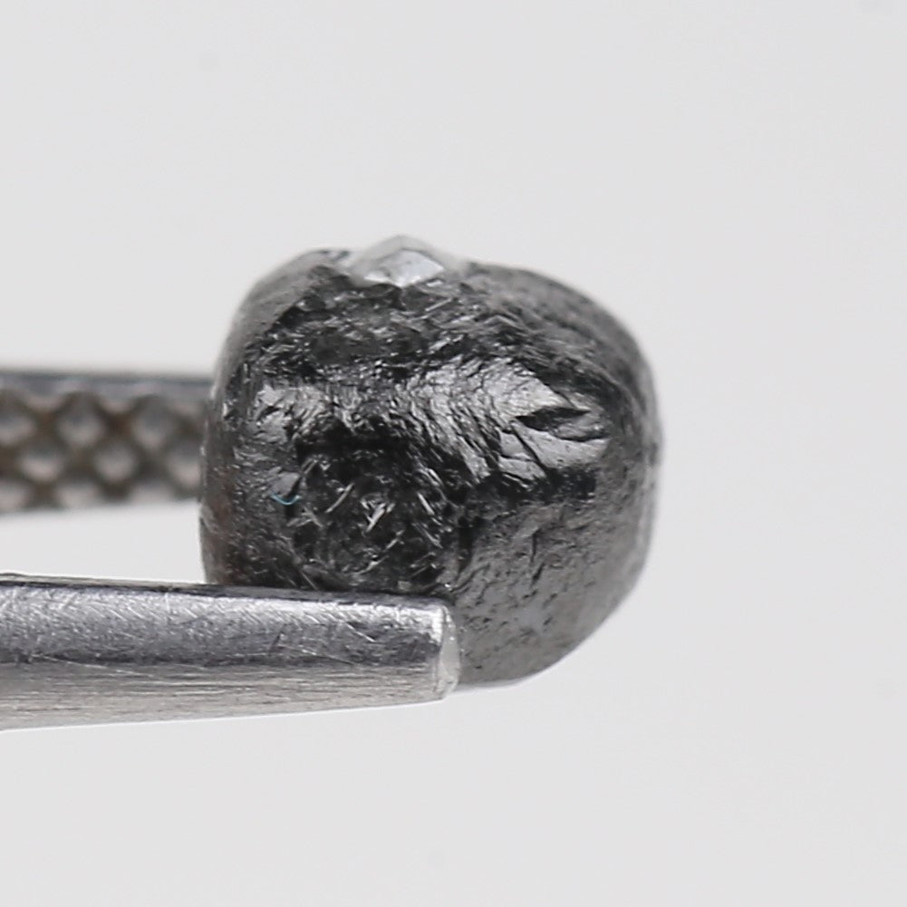 1.17 Carat Cube Rough White Black Diamond Rare Raw Uncut 5.02 MM