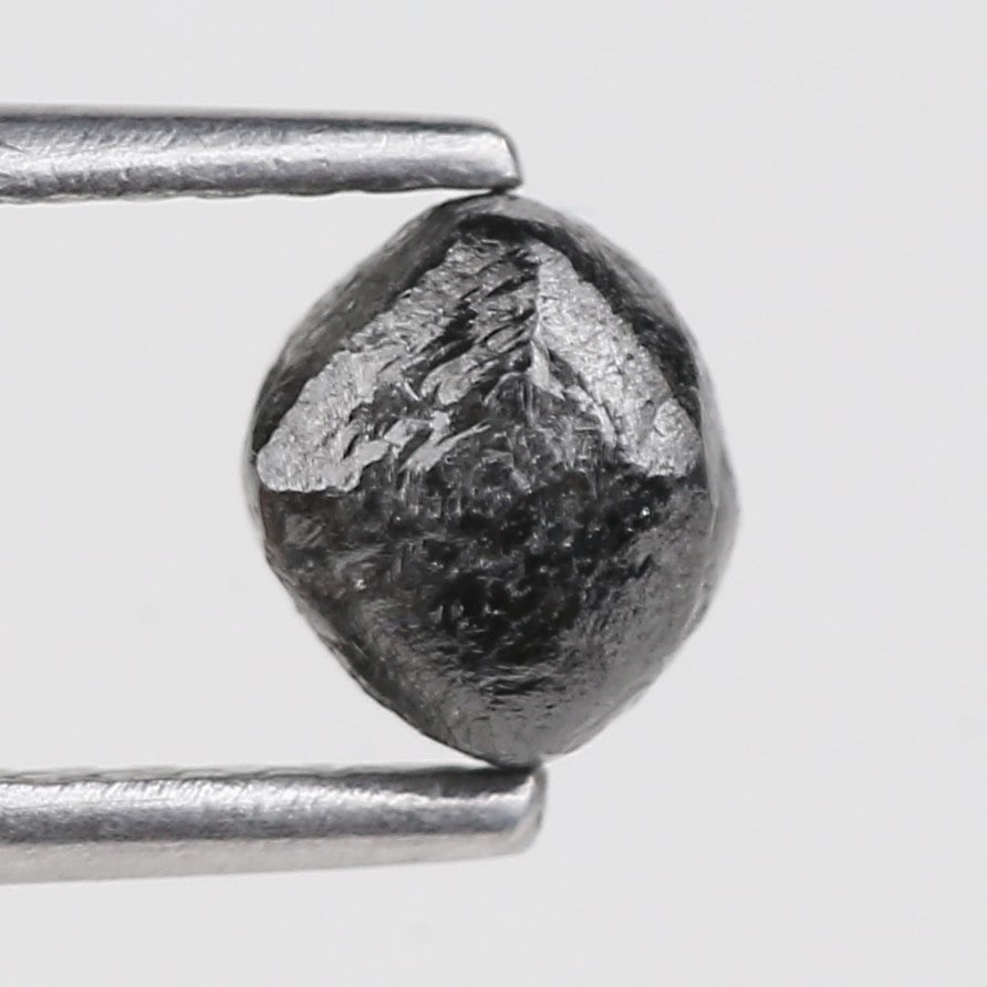 1.17 Carat Cube Rough White Black Diamond Rare Raw Uncut 5.02 MM