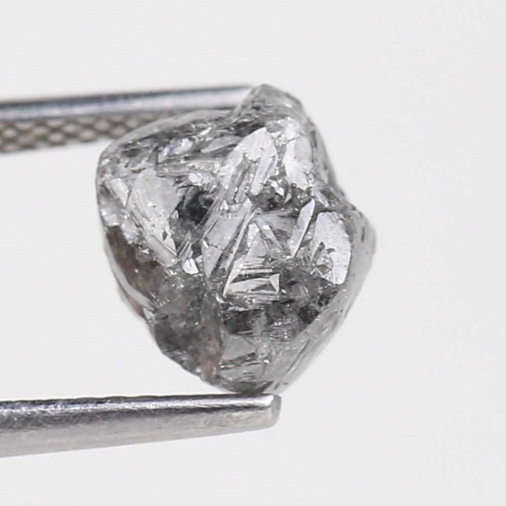 2.50 Carat Natural Gray Crystal Rough Diamond 7.41 MM