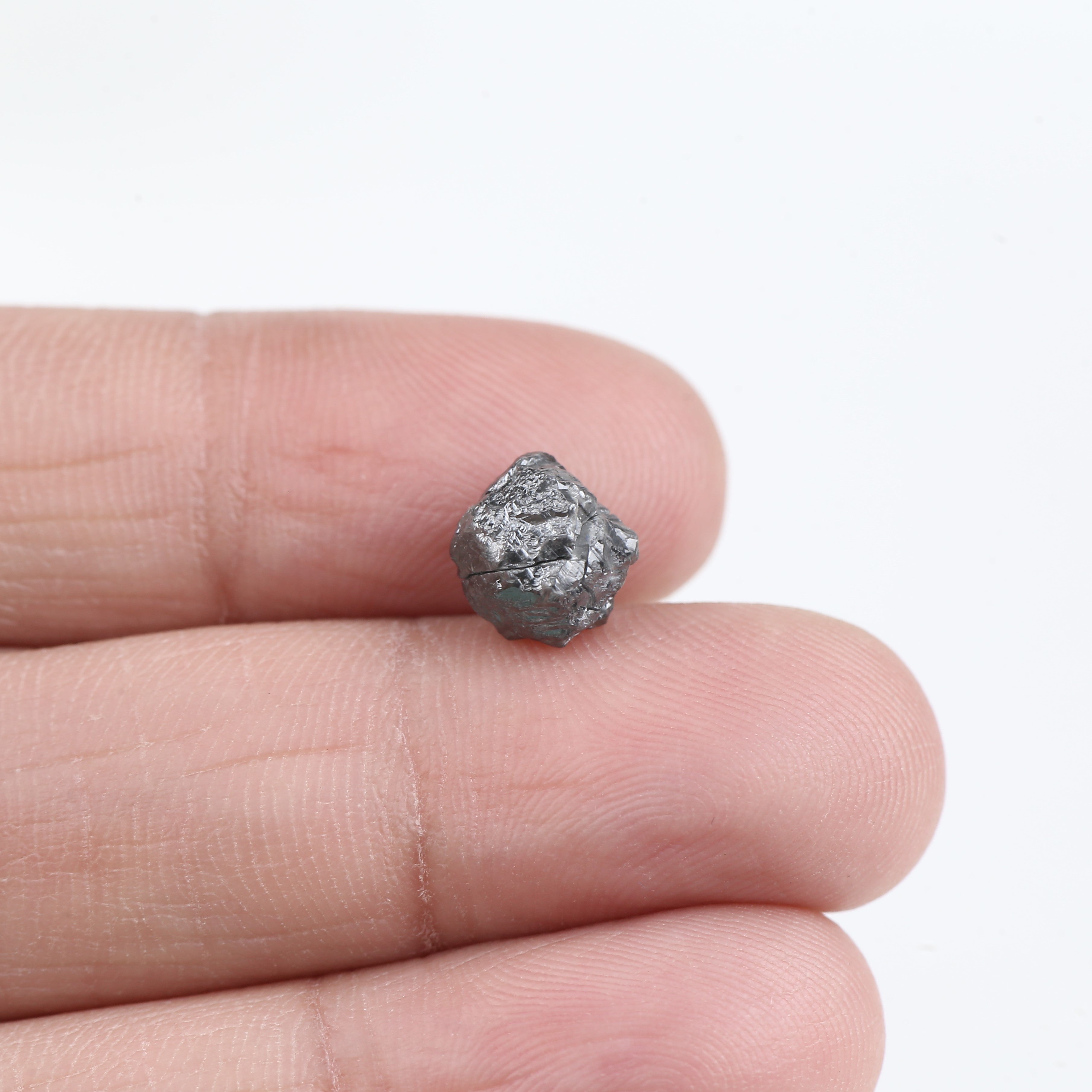 3 Carat Natural Gray Black Rough Diamond