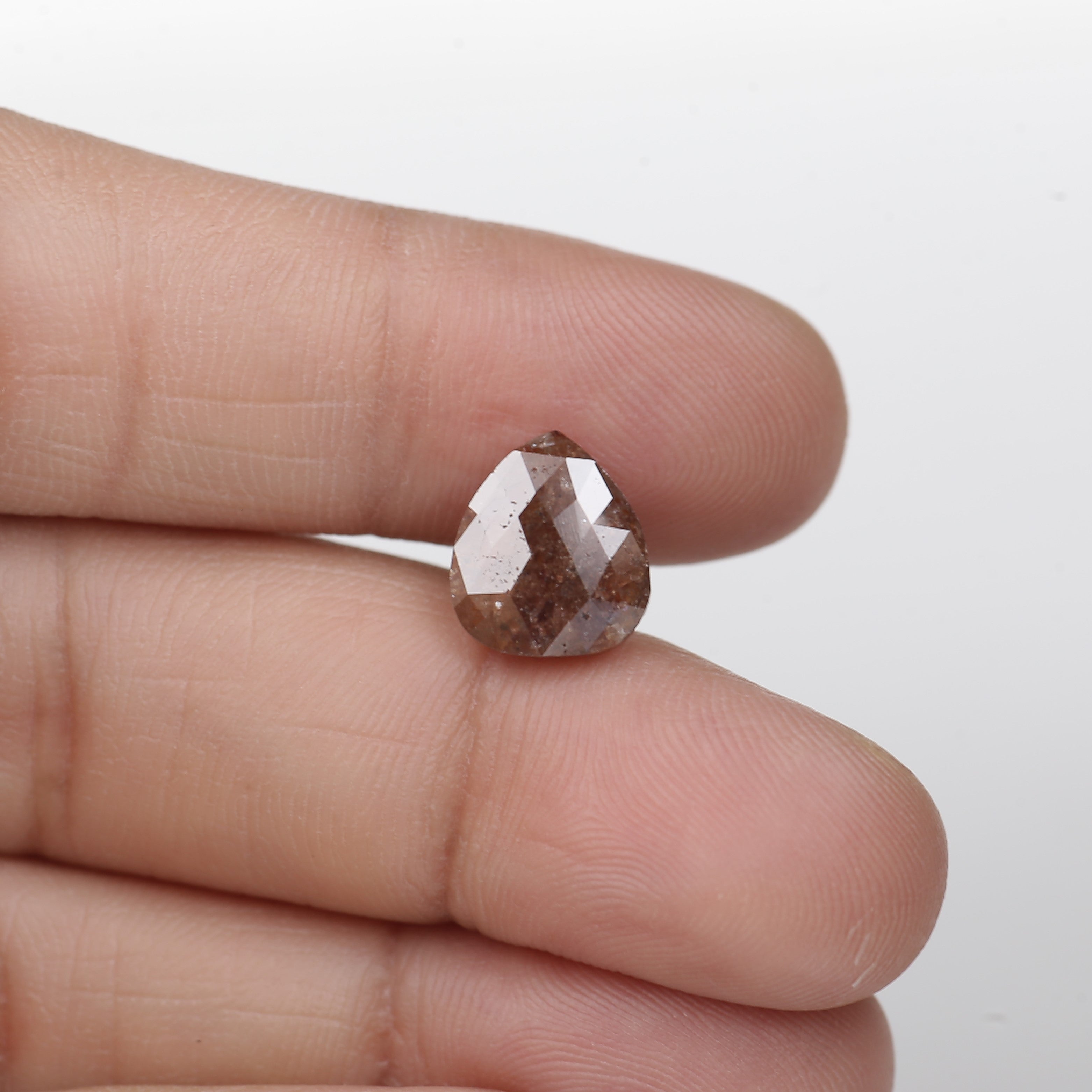 Natural 3 ct Pear Cut Diamond Salt And Pepper Checker