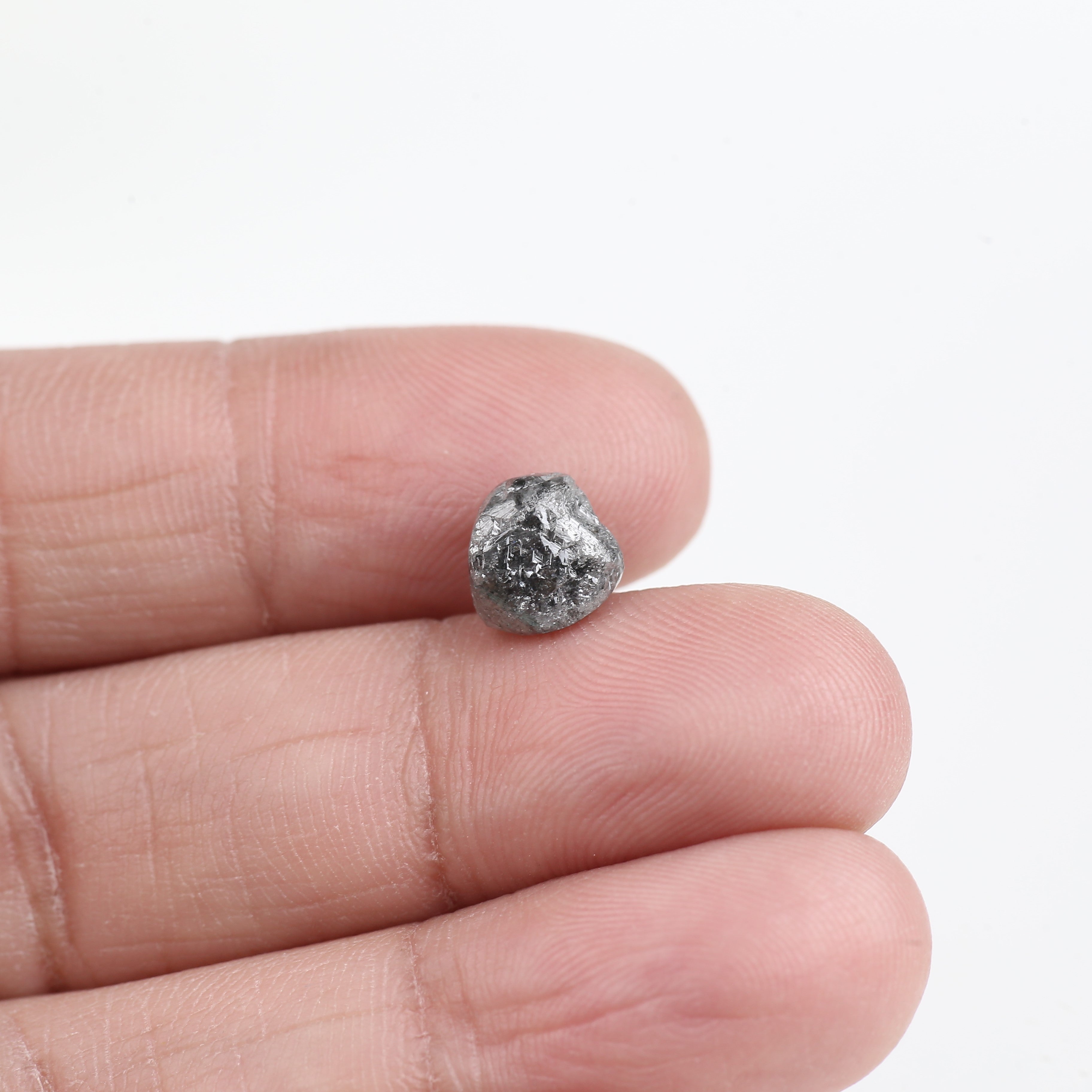 2.68 Carat Natural Black Gray Rough Diamond 7.52 MM