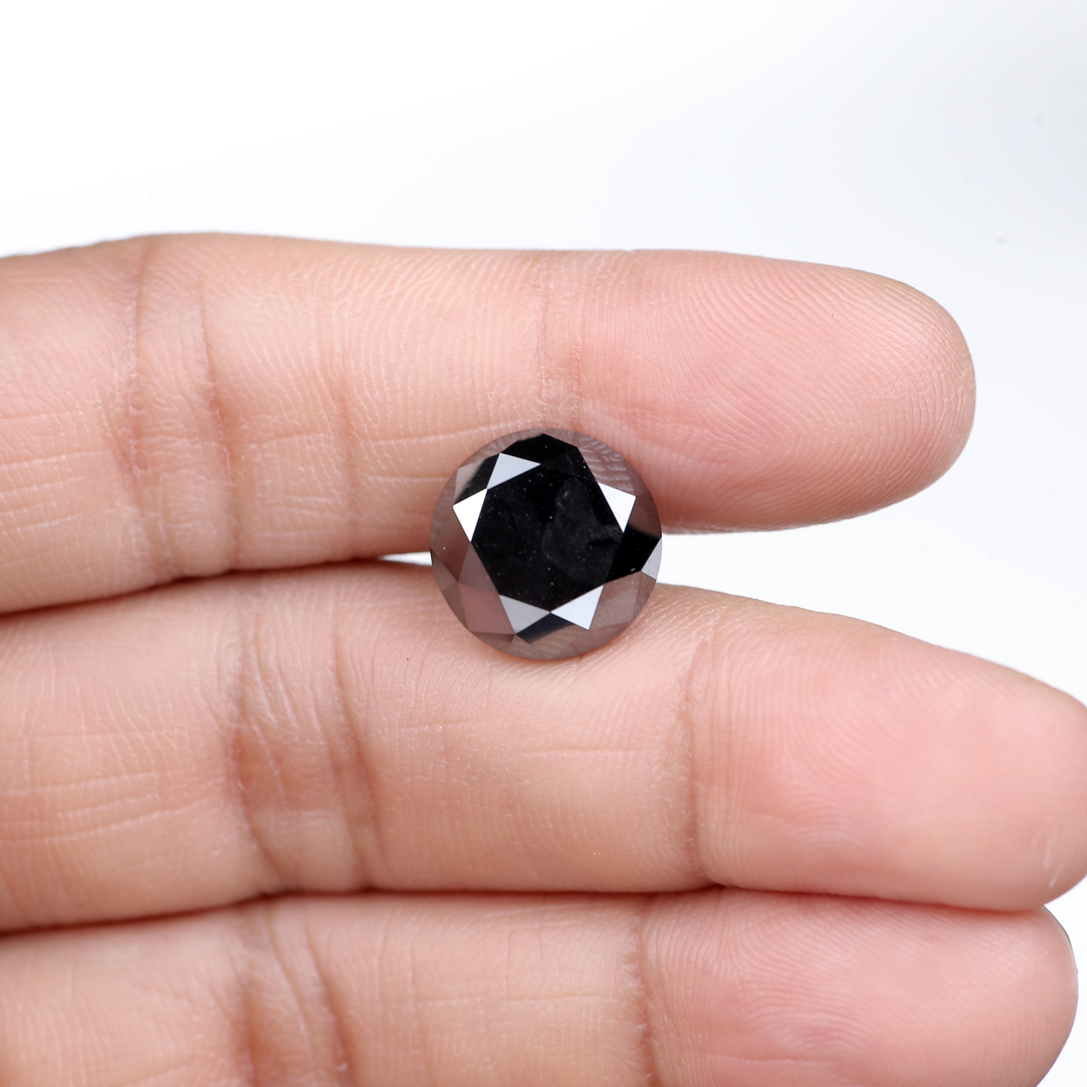 10 Carat Round Cut Black Diamond 12.30 MM