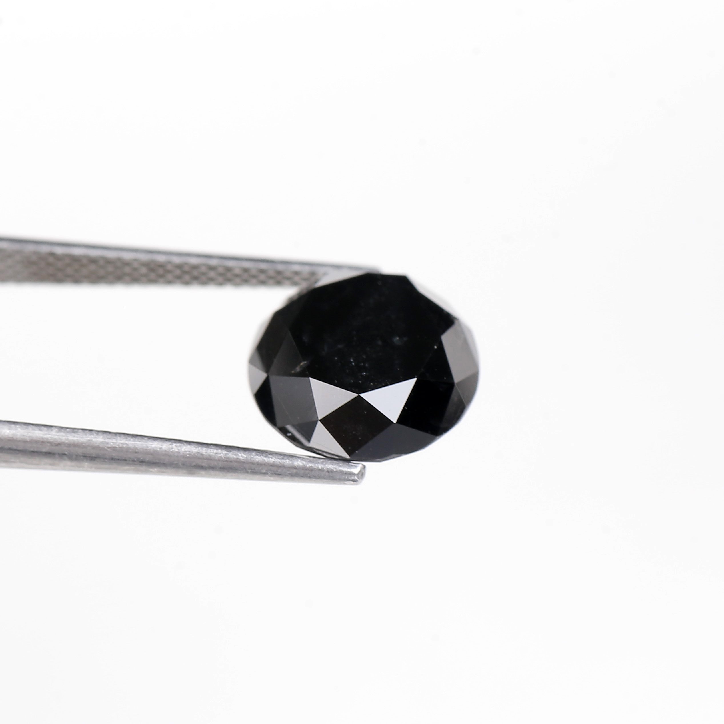 6.73 Carat Natural Round Cut Black Diamond 10.90 MM