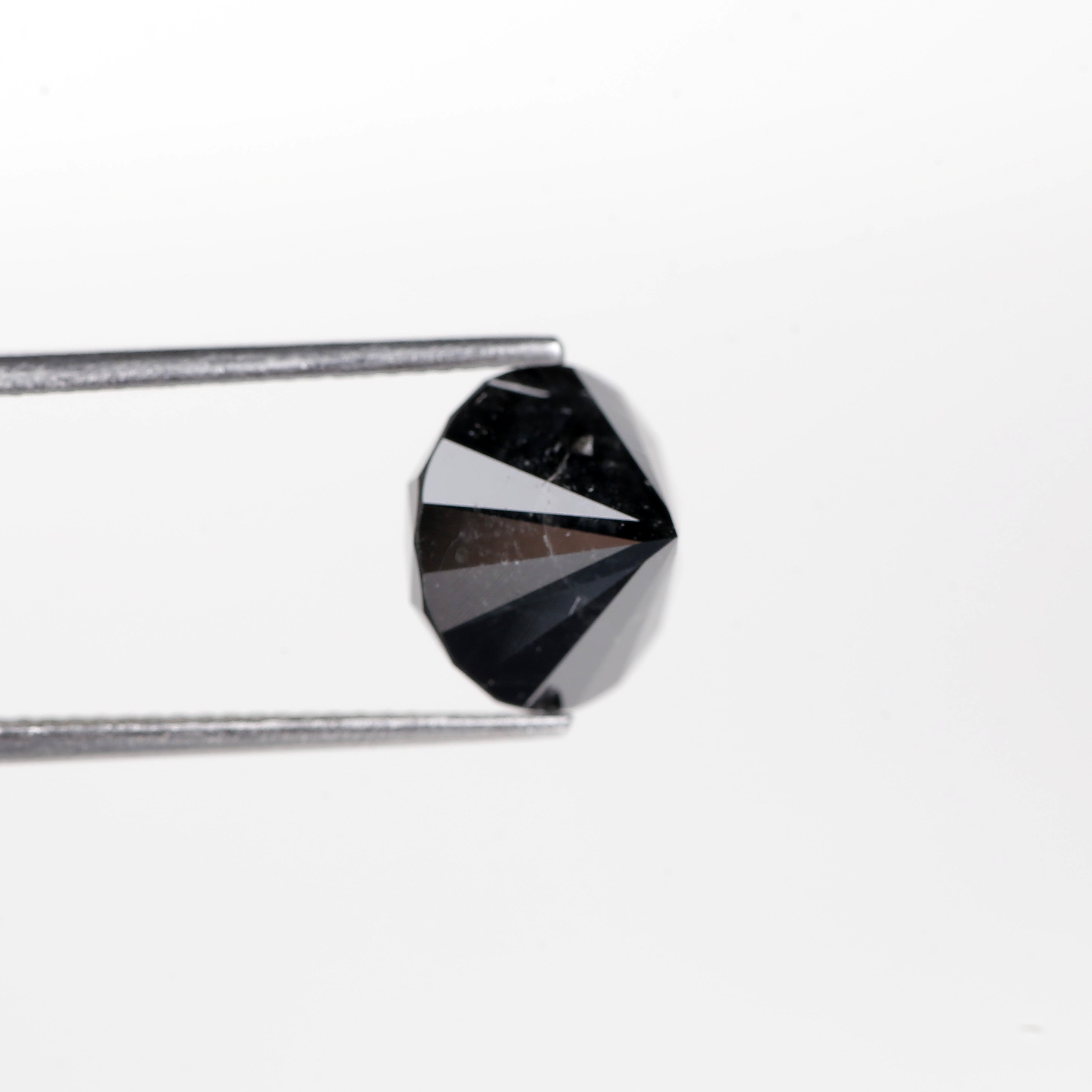 6.73 Carat Natural Round Cut Black Diamond 10.90 MM
