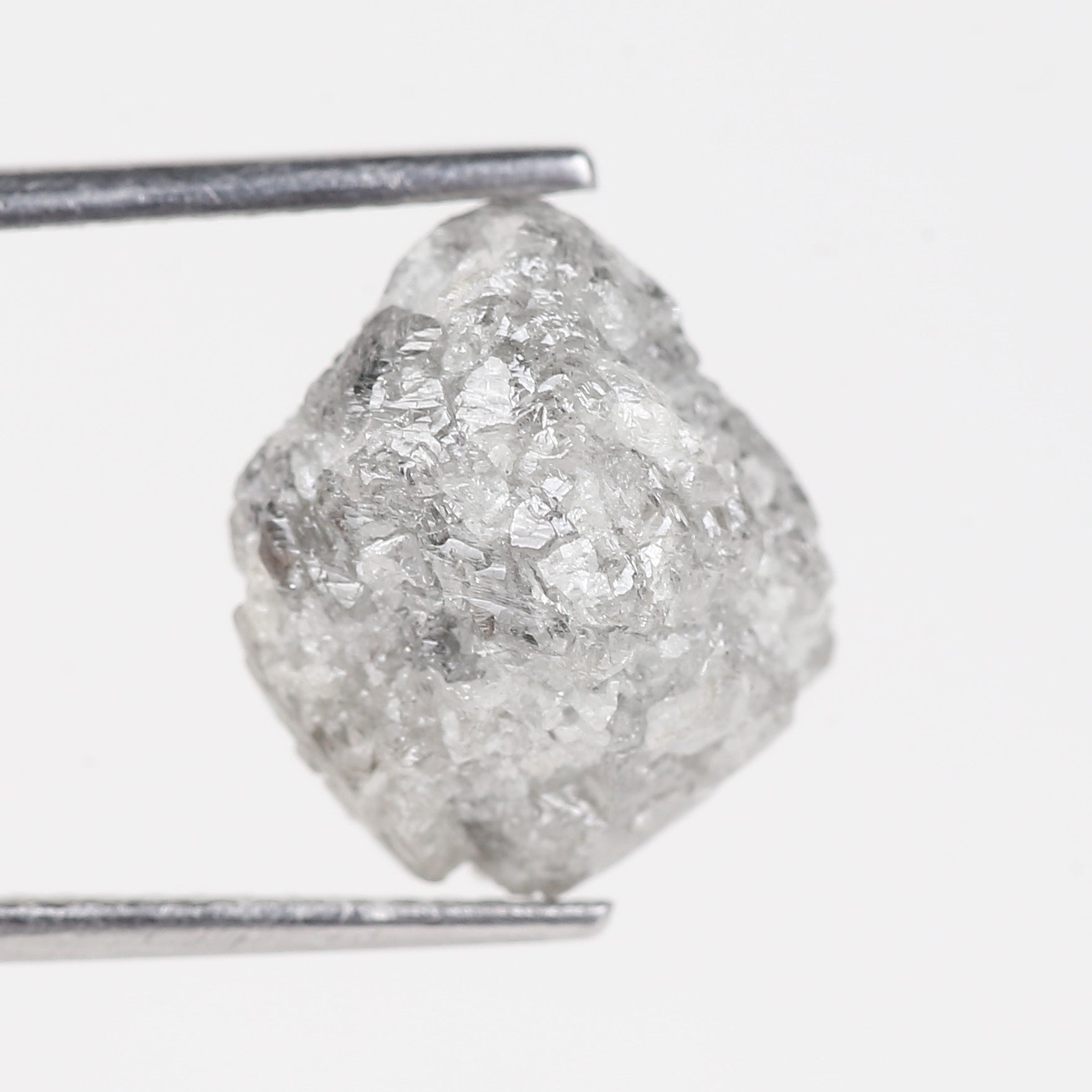 8.29 Carat Natural Rough Uncut Raw Gray Diamond 12.15 MM