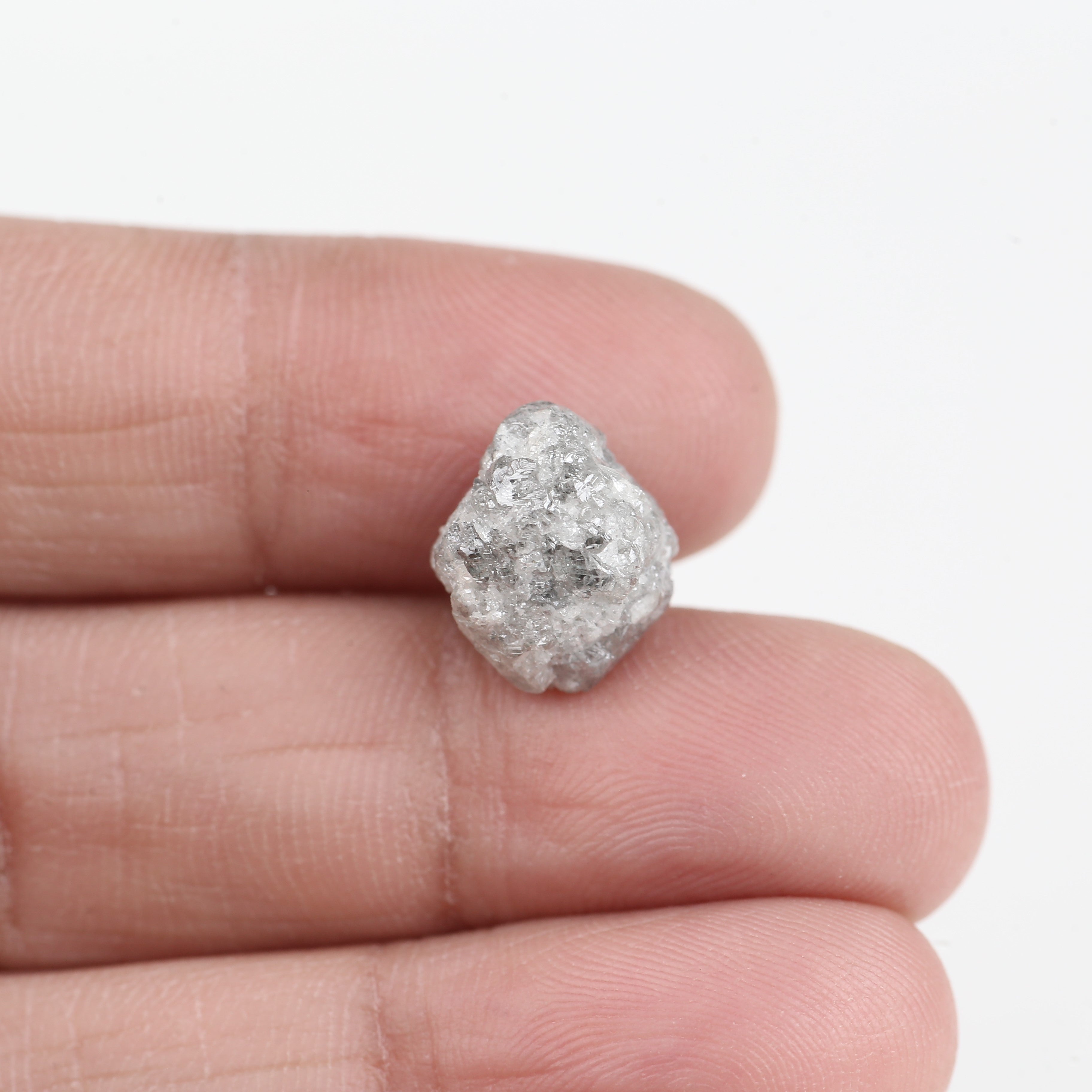 8.29 Carat Natural Rough Uncut Raw Gray Diamond 12.15 MM