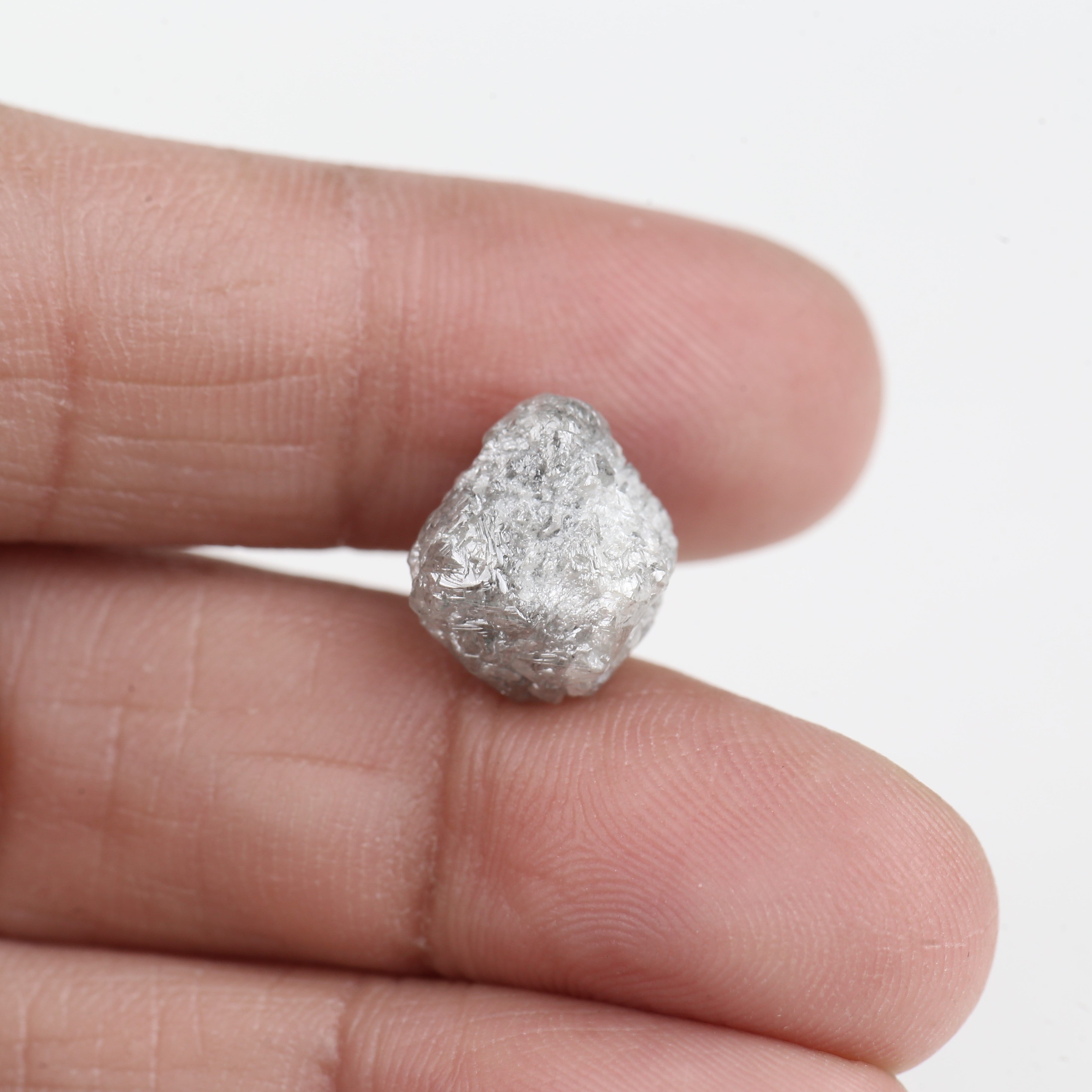8.29 Carat Natural Rough Uncut Raw Gray Diamond 12.15 MM