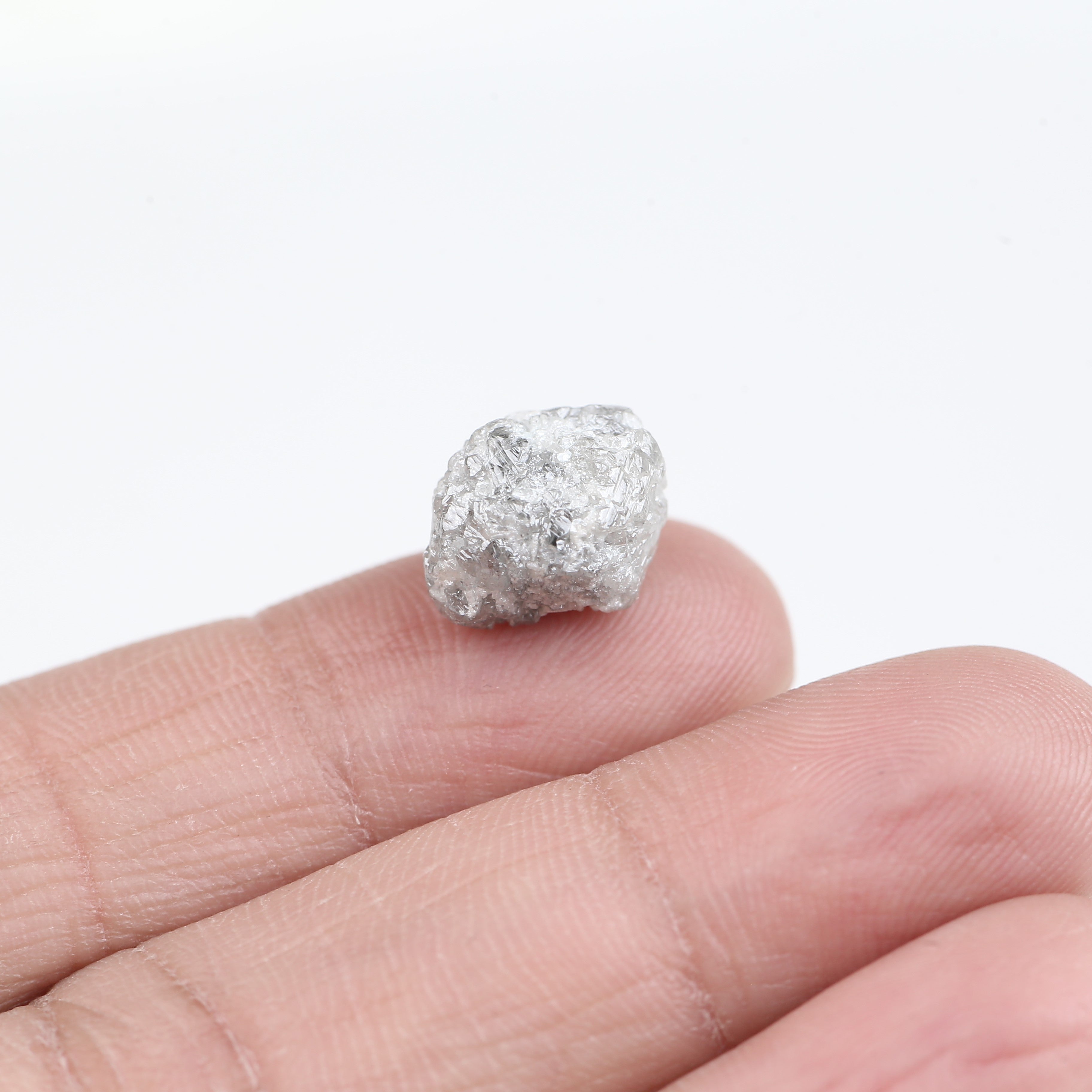 8.29 Carat Natural Rough Uncut Raw Gray Diamond 12.15 MM