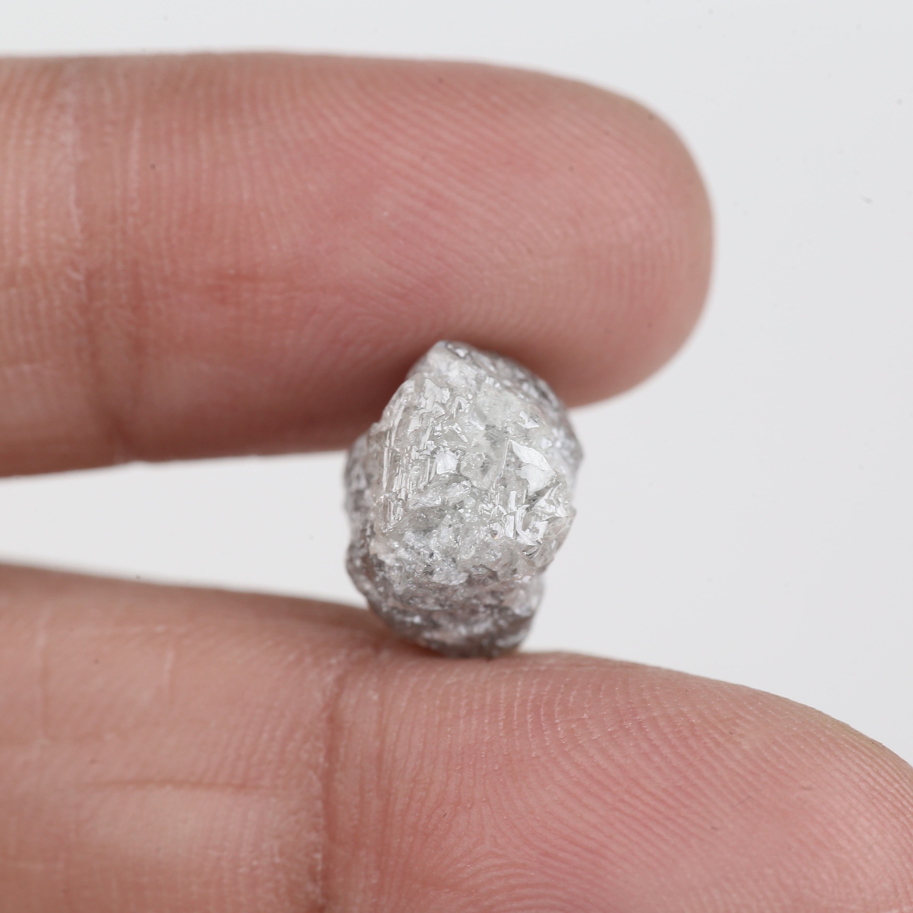 8.29 Carat Natural Rough Uncut Raw Gray Diamond 12.15 MM