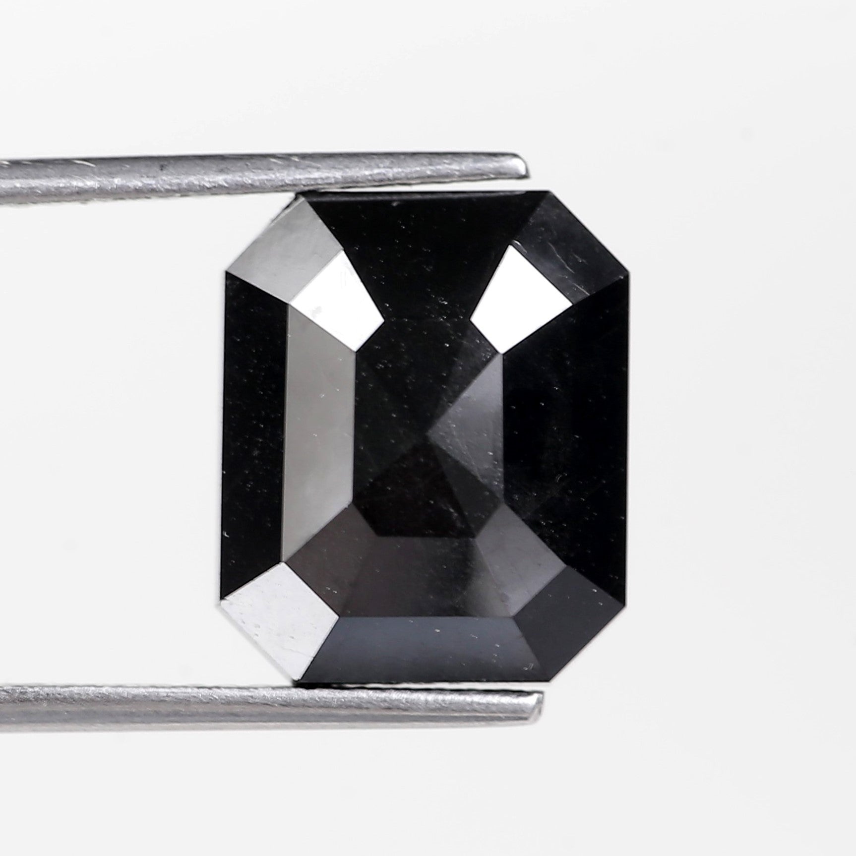 7 Carat Emerald Cut Black Diamond Natural Loose 12.20 MM