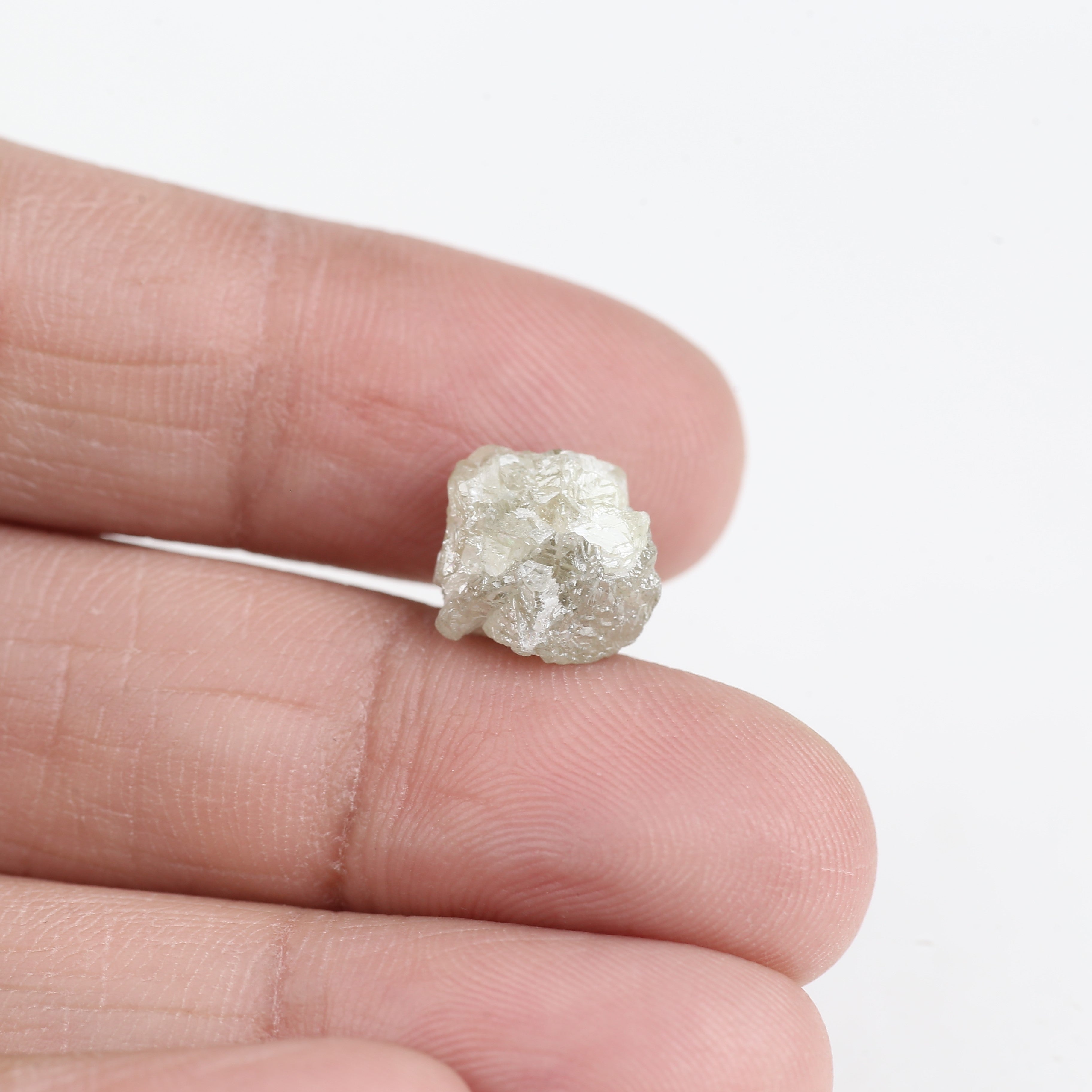 5.42 Carat Natural Rough White Gray Diamond 10.86 MM