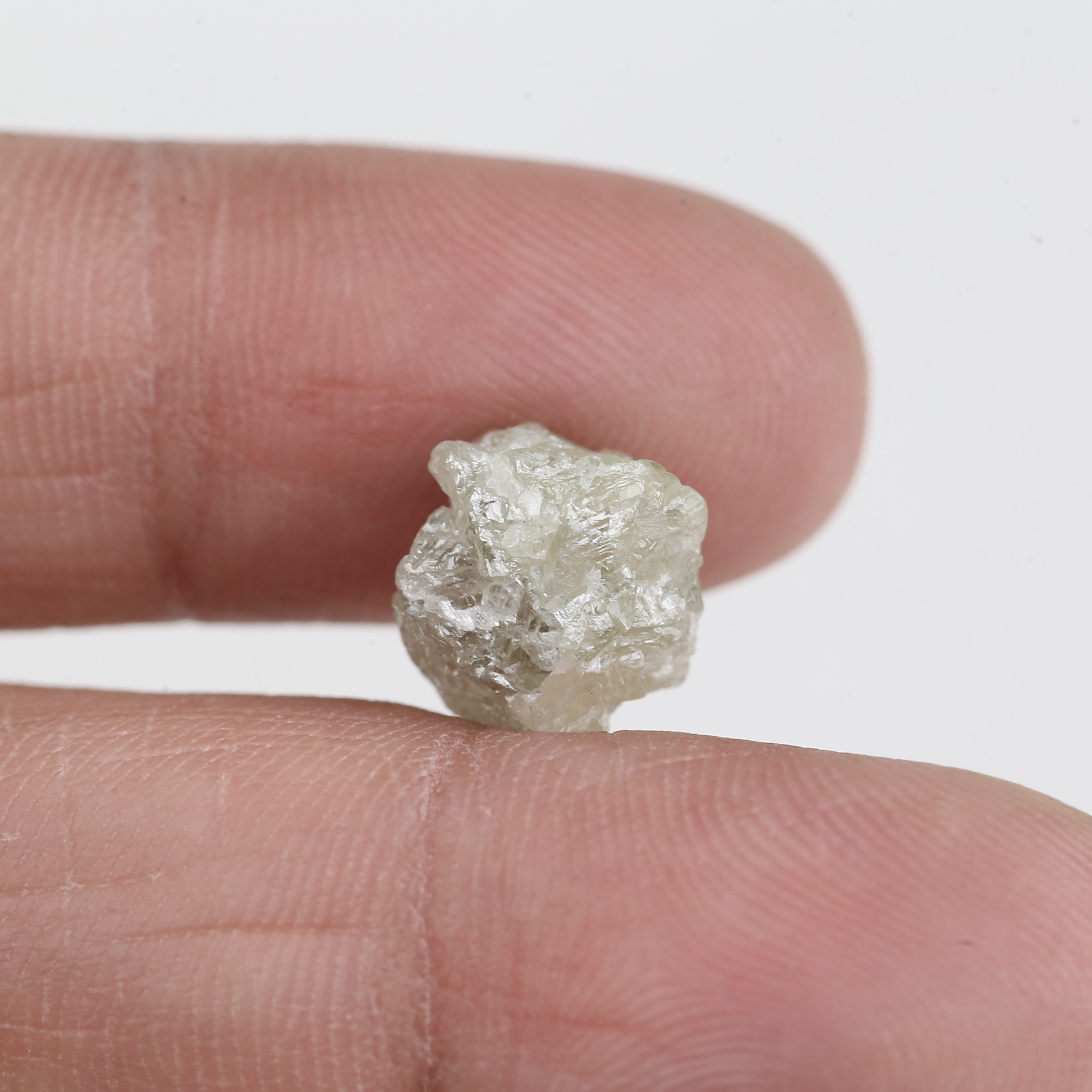 5.42 Carat Natural Rough White Gray Diamond 10.86 MM