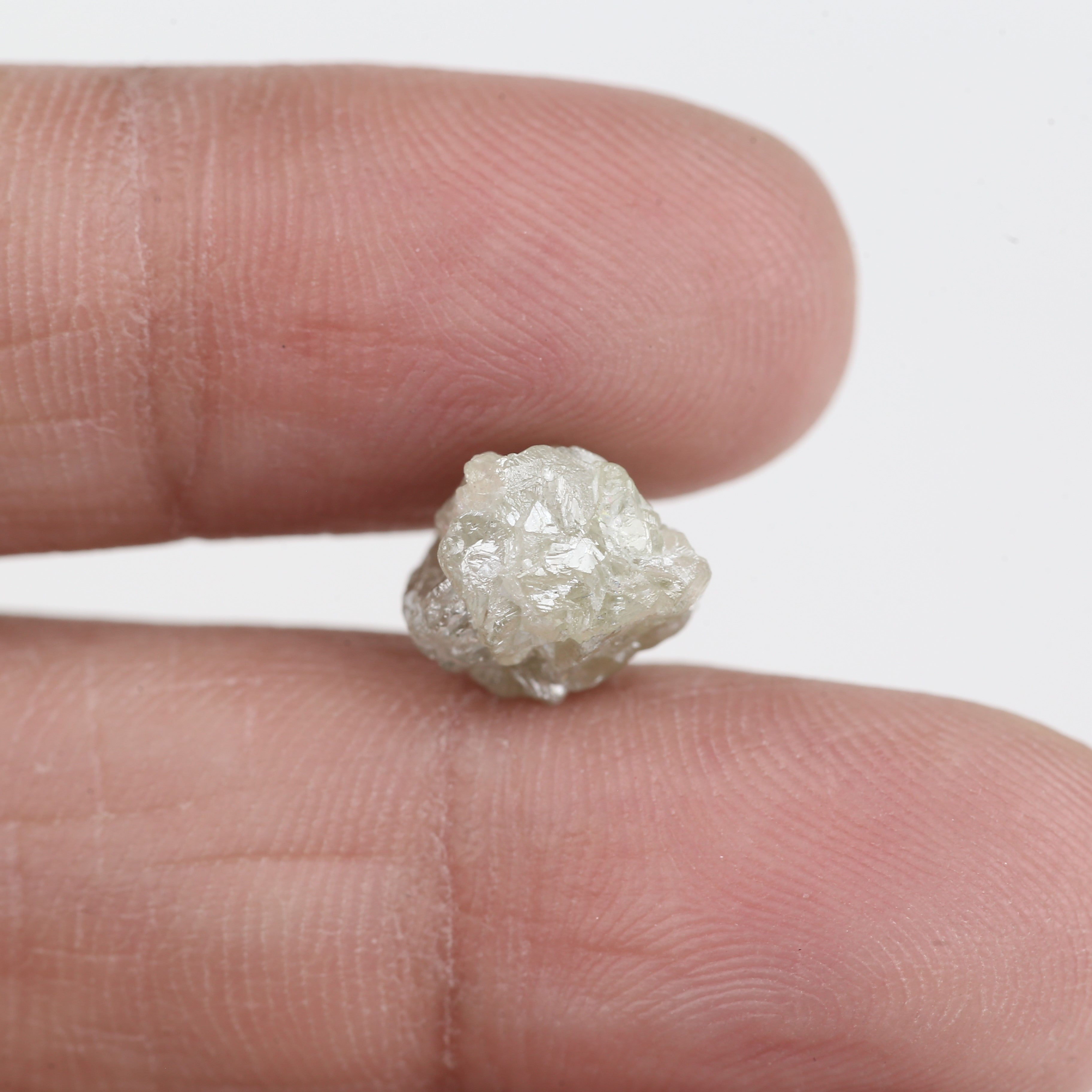 5.42 Carat Natural Rough White Gray Diamond 10.86 MM
