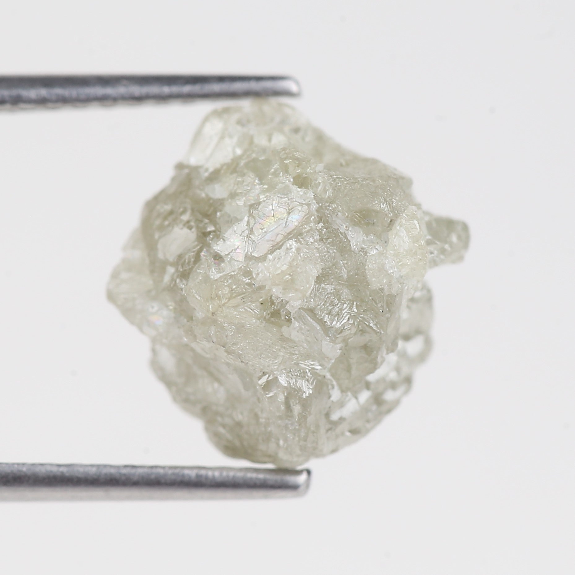 5.42 Carat Natural Rough White Gray Diamond 10.86 MM