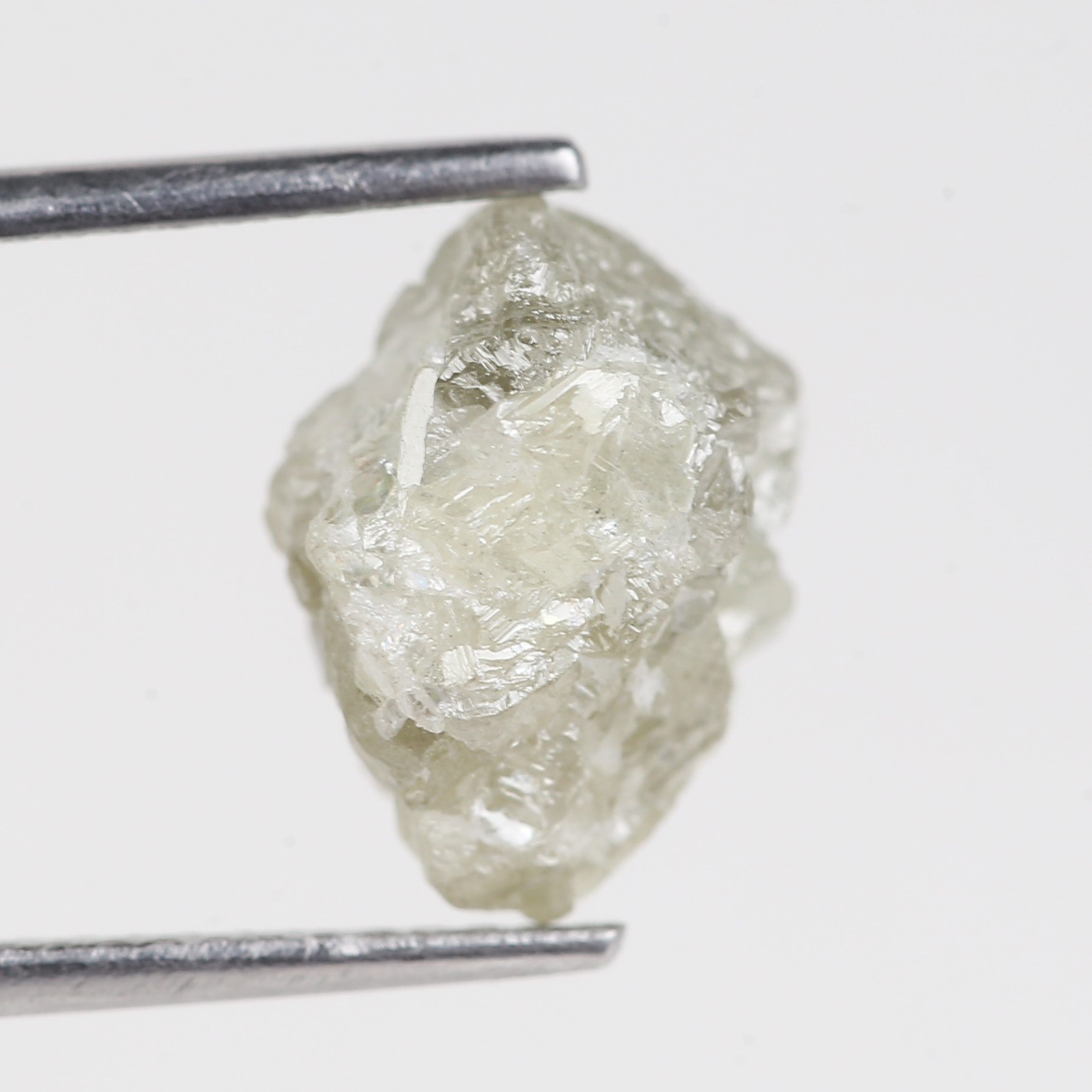 5.42 Carat Natural Rough White Gray Diamond 10.86 MM