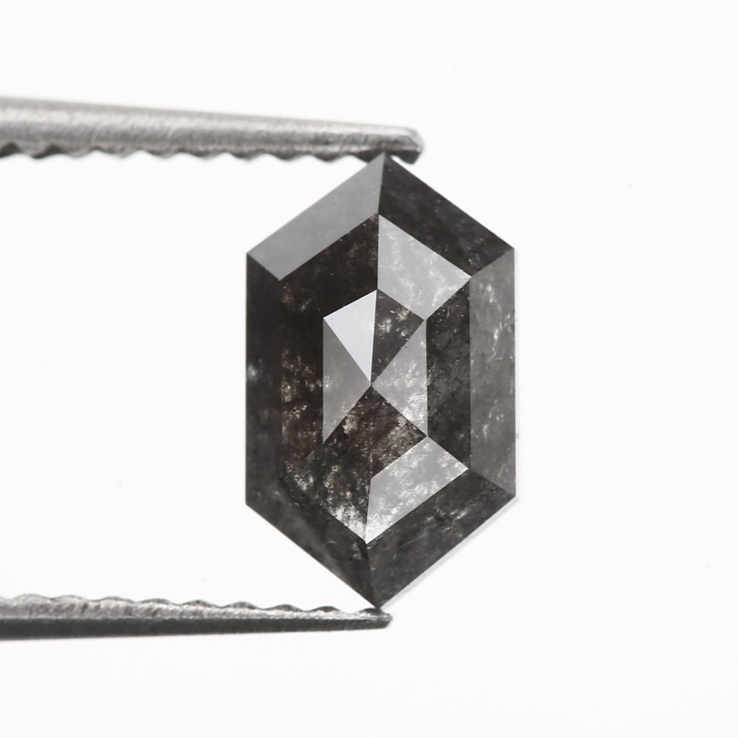 Hexagon Shape Black Salt and Pepper Diamond Natural Diamond